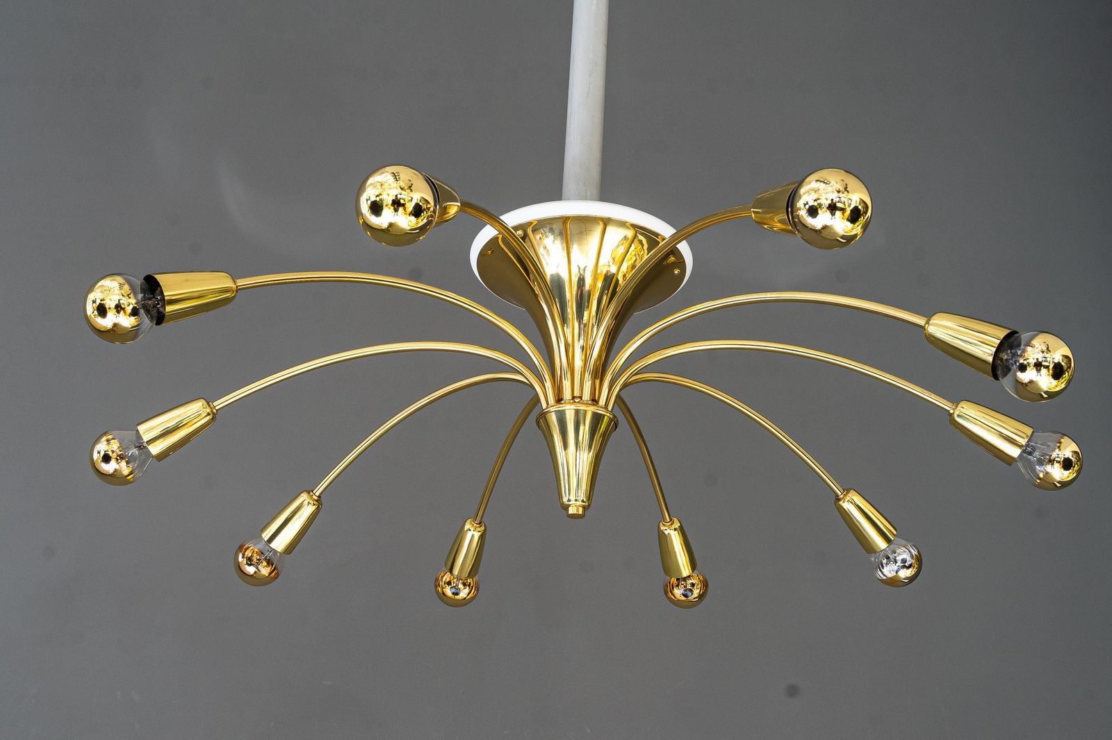 Big Rupert Nikoll Sputnik Chandelelier With 10 Arms Vienna Around 1950s photo furniture