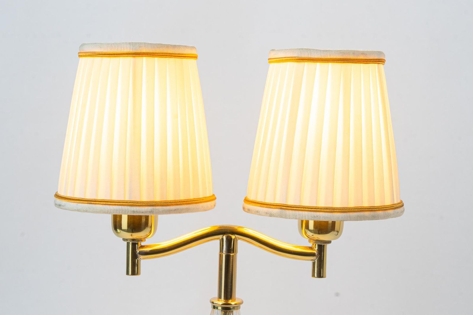 Lighting Bakalowits Table Lamp With Cut Glass And Original Shades Vienna Around 1950s photo