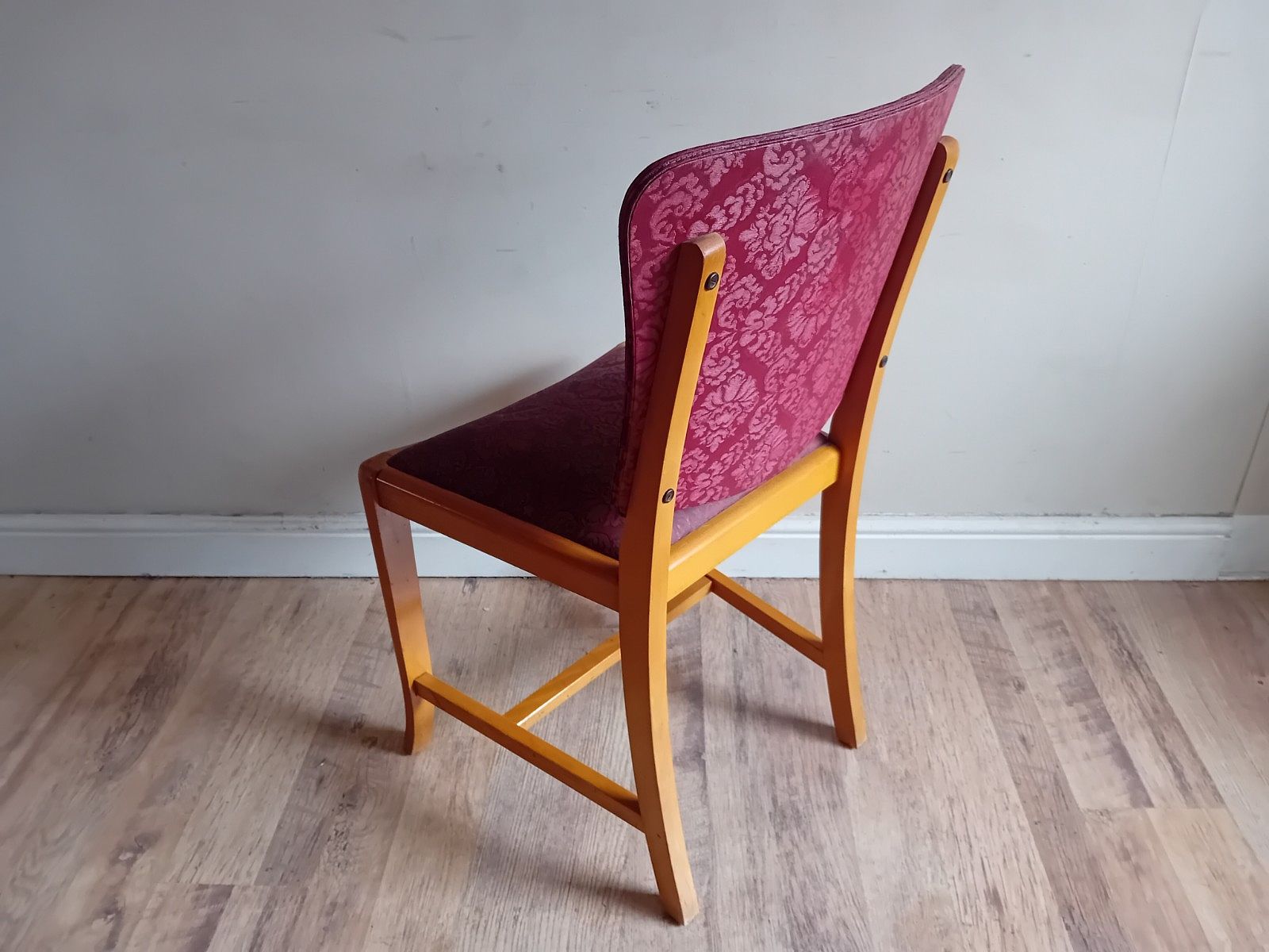 photo for sale Superb Original 1930's Art Deco Burr Elm Upholstered Dining Chairs
