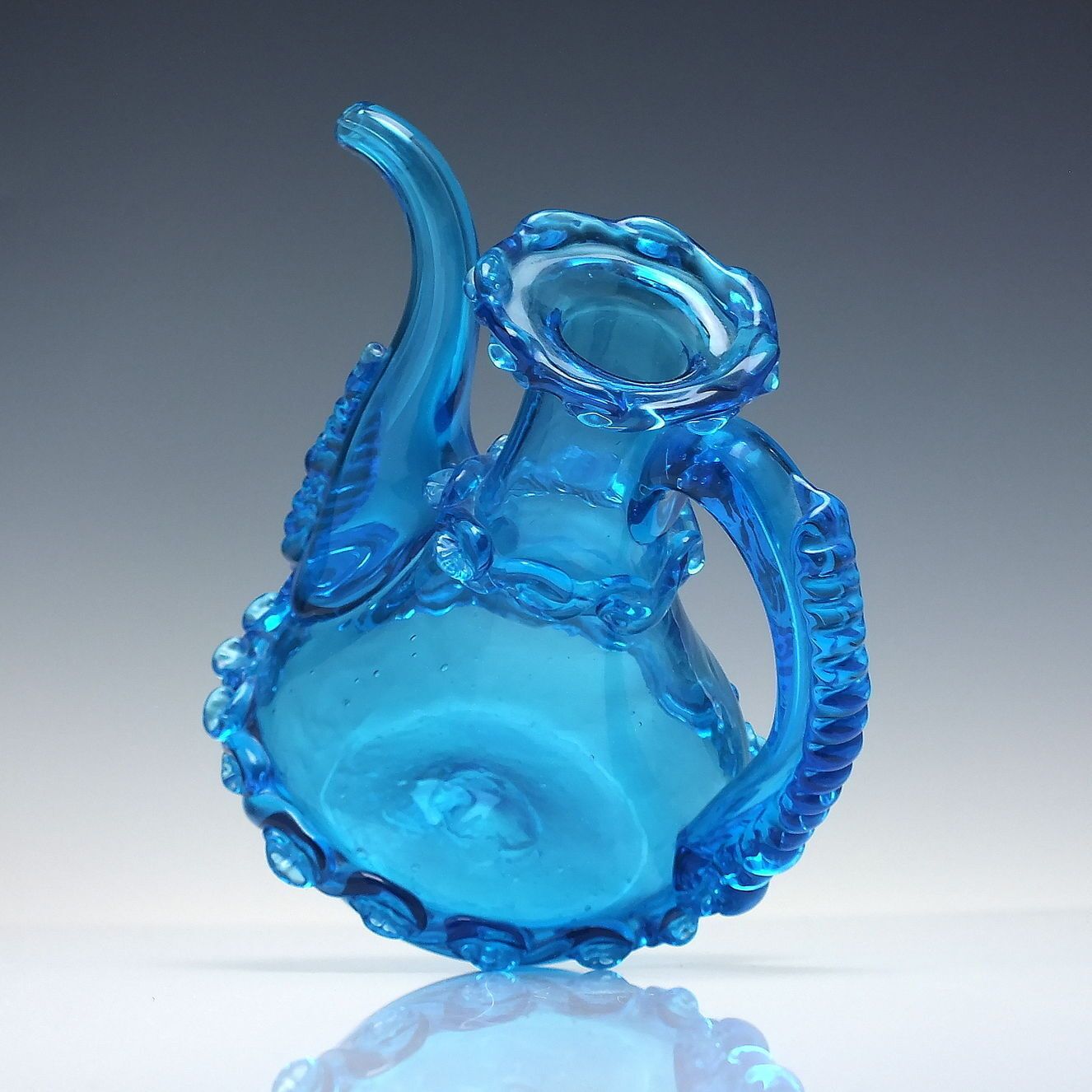 Antique Italian Glass Oil Porron C1900 photo for sale
