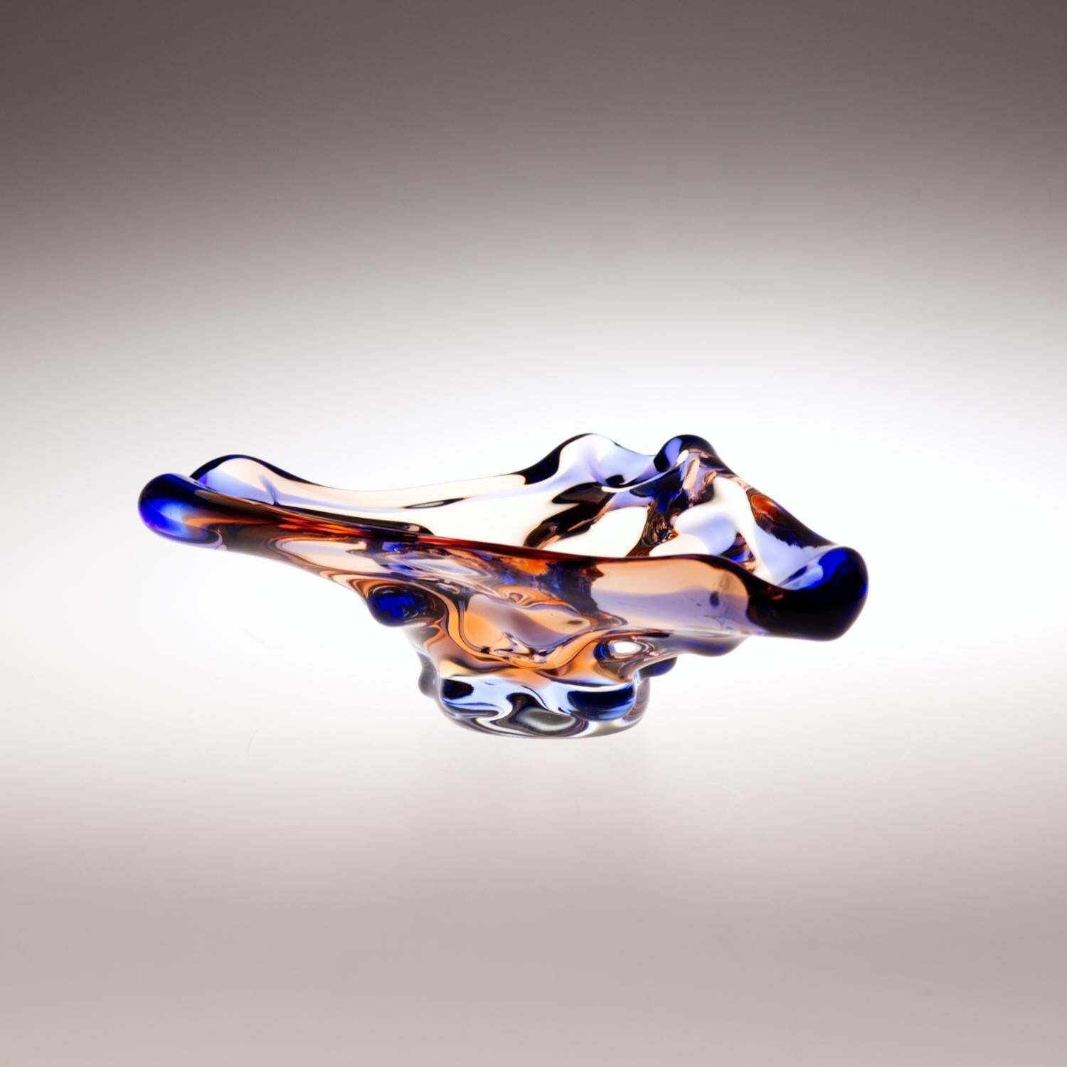 Sommerso Glass Ashtray By František Zemek For Mstisov Glass Union 1960s photo furniture