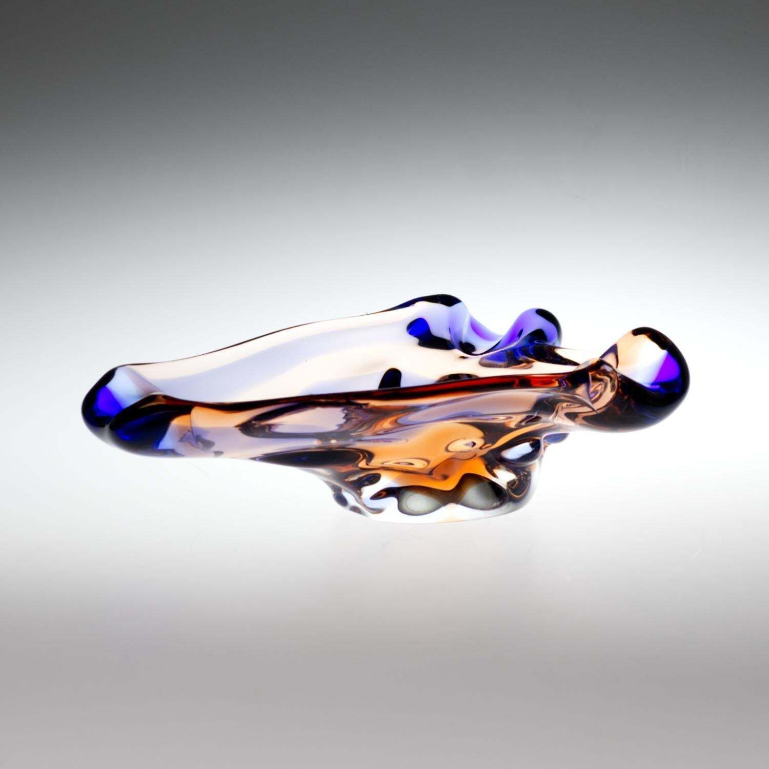 Sommerso Glass Ashtray By František Zemek For Mstisov Glass Union 1960s photo Home Decor