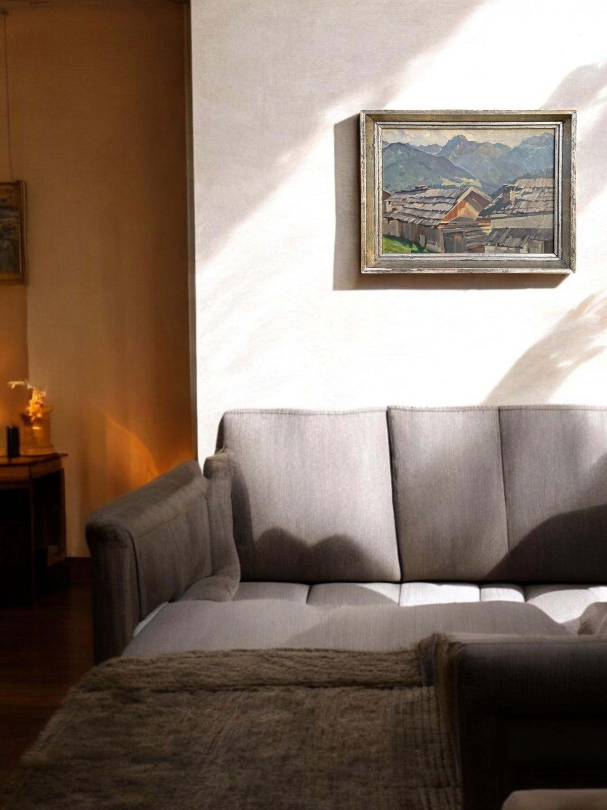 photo buy Huts In Landeck – European Alps   Oil On Canvas