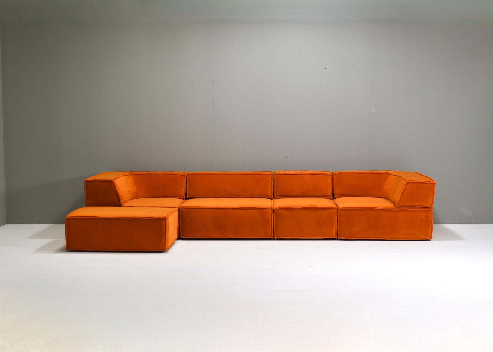 photo furniture Cor Trio Sectional Sofa In New Burnt Orange Fabric, Germany / Switzerland, 1972