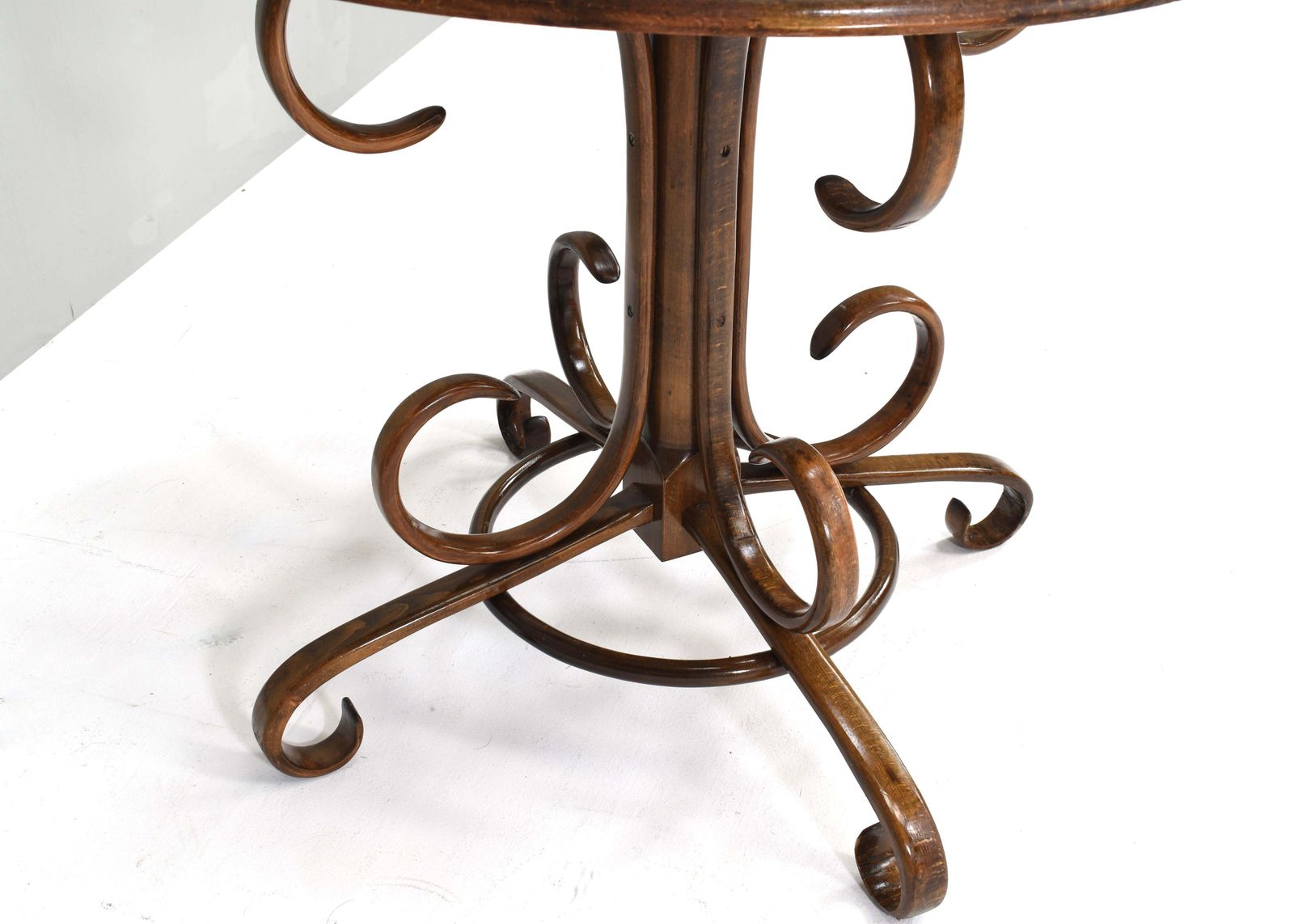 photo vinterior Early Michael Thonet Bistro Dining Table In Bentwood And Cane   Austria