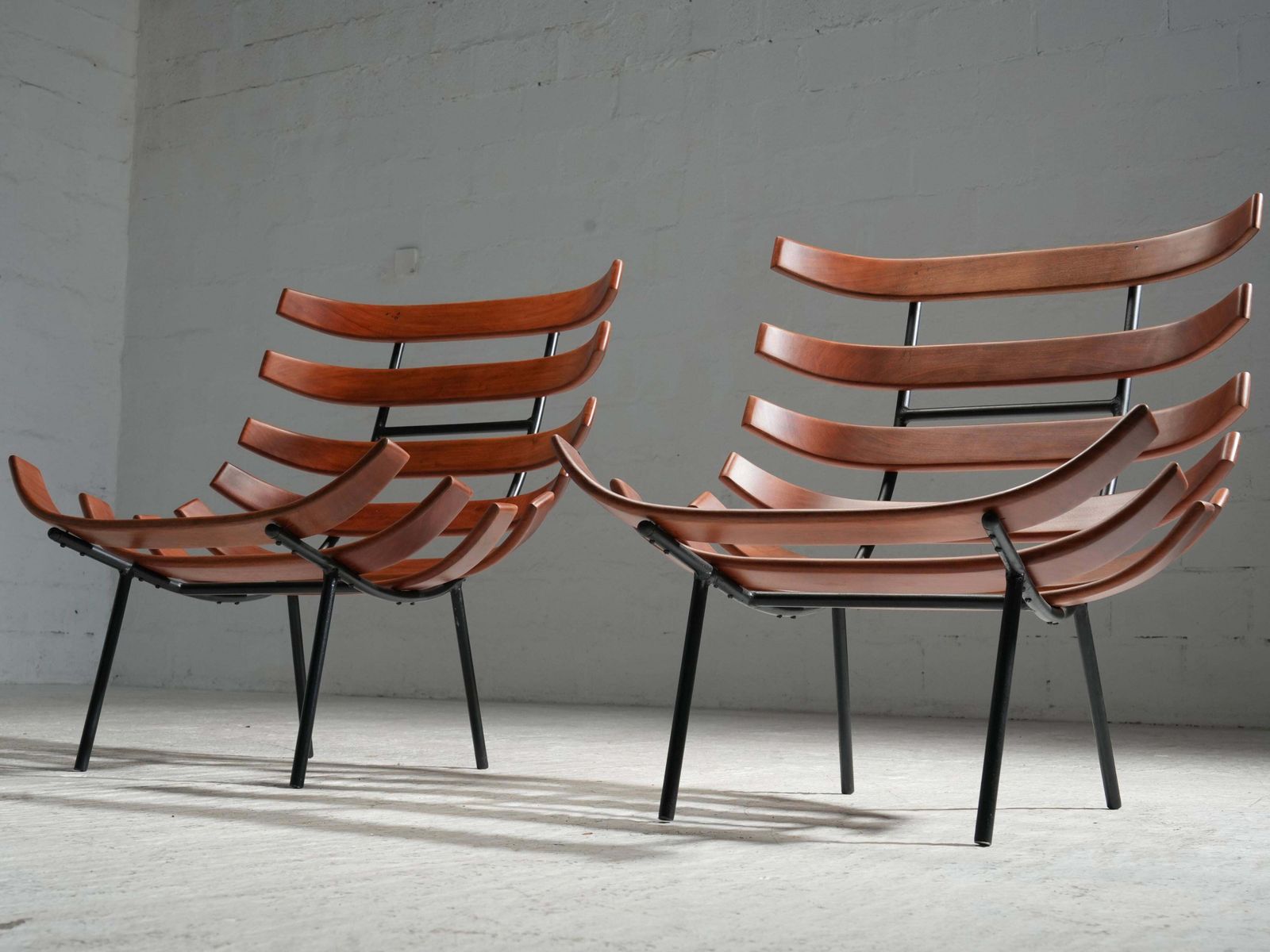 Set Van Twee Costela Fauteuils Van M. Eisler En C. Hauner, Brazilië, Ca. Jaren 1950 photo vintage