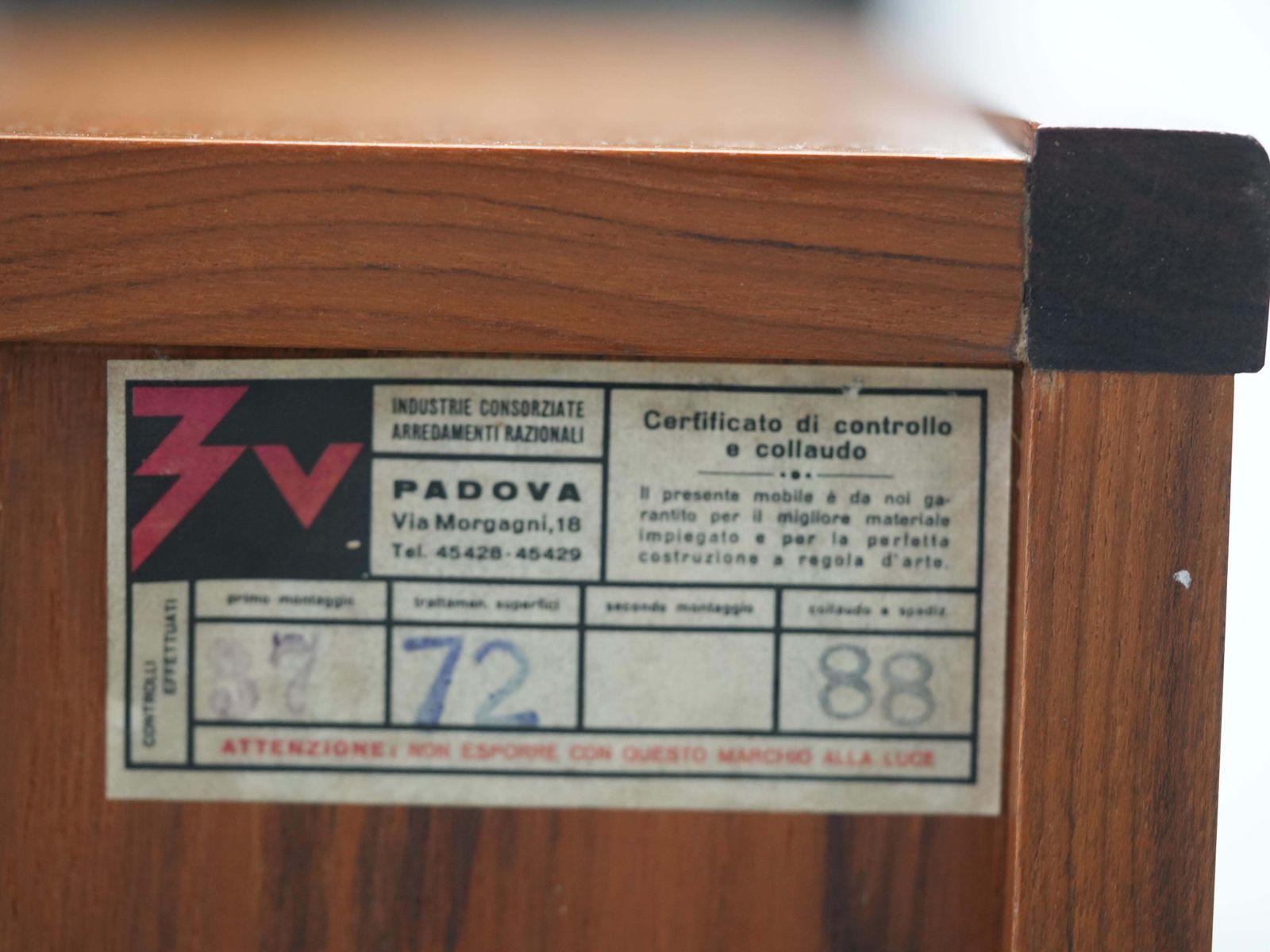 3835.0 Italian Sideboard In Teak, Metal And Black Laminate, 1960's photo