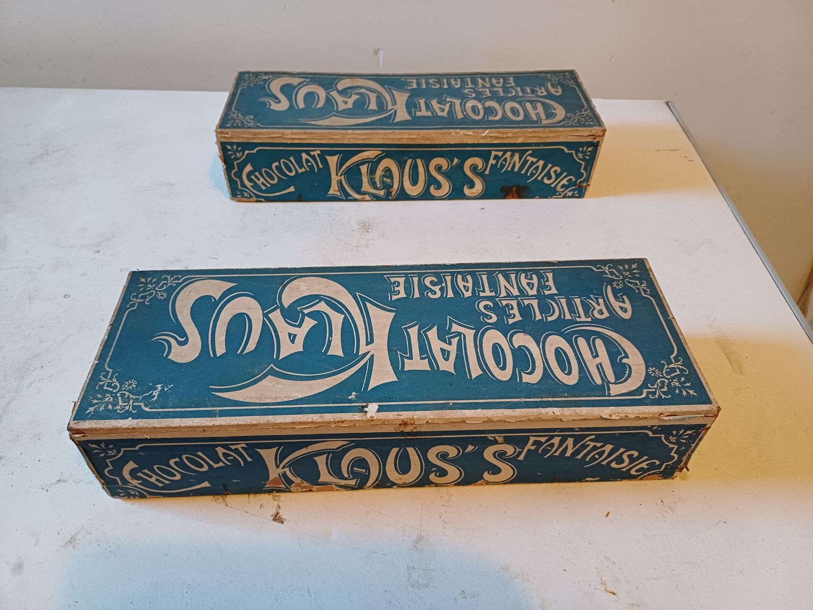 Pair Of Klaus Chocolate Advertising Boxes photo 63.0