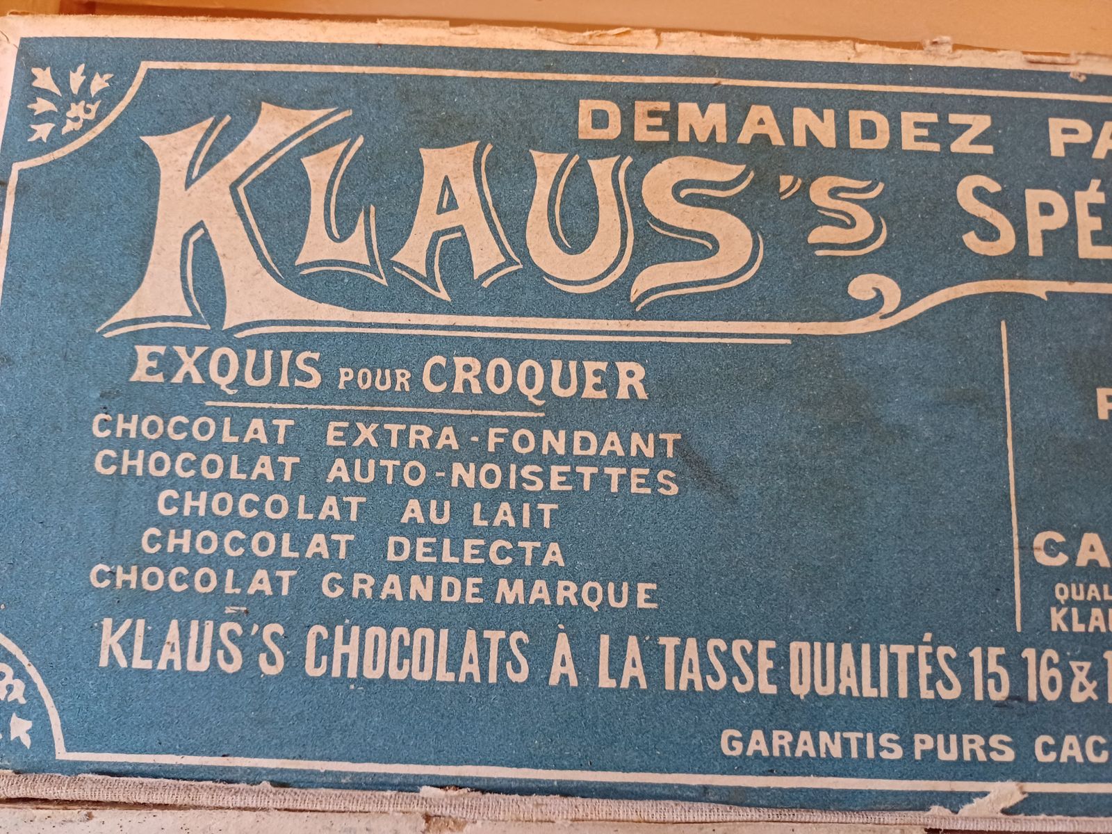 63.0 Pair Of Klaus Chocolate Advertising Boxes photo