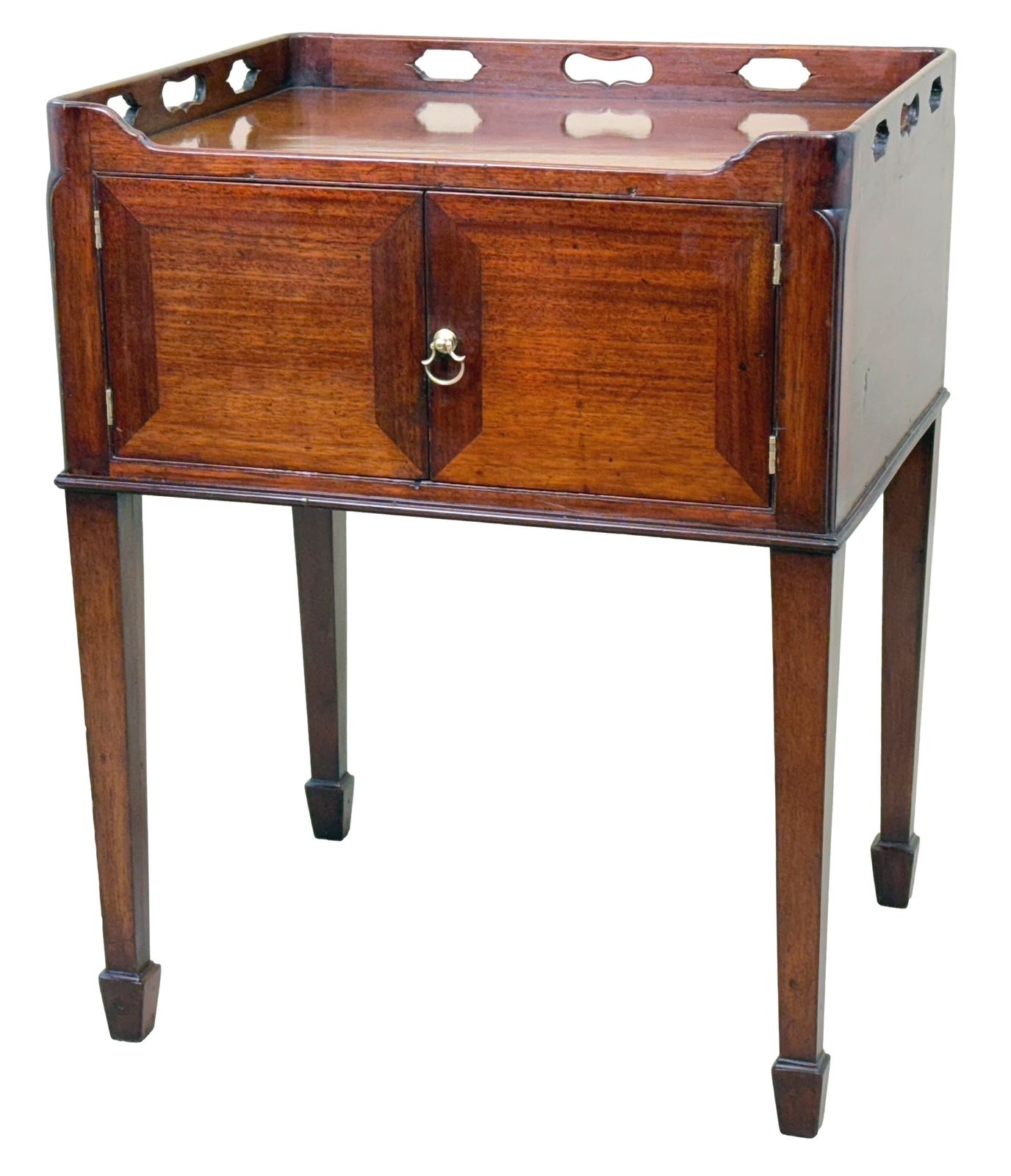 18th Century Georgian Mahogany Bedside Night Table (England, Circa 1770)