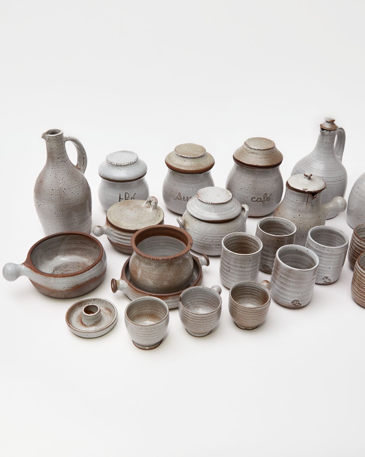 photo vinterior Ceramic Set By Jeanne And Norbert Pierlot France, 1960s 