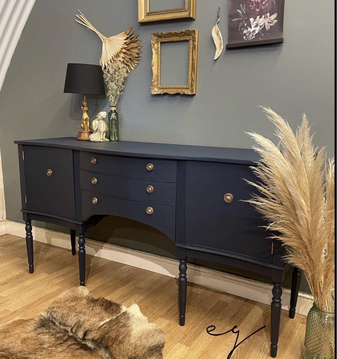 Stunning Dark Blue Sideboard