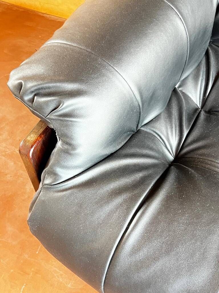 10883.0 Brazilian Jacaranda And Leather Sofa By Jean Gillon For Italma 1960 photo