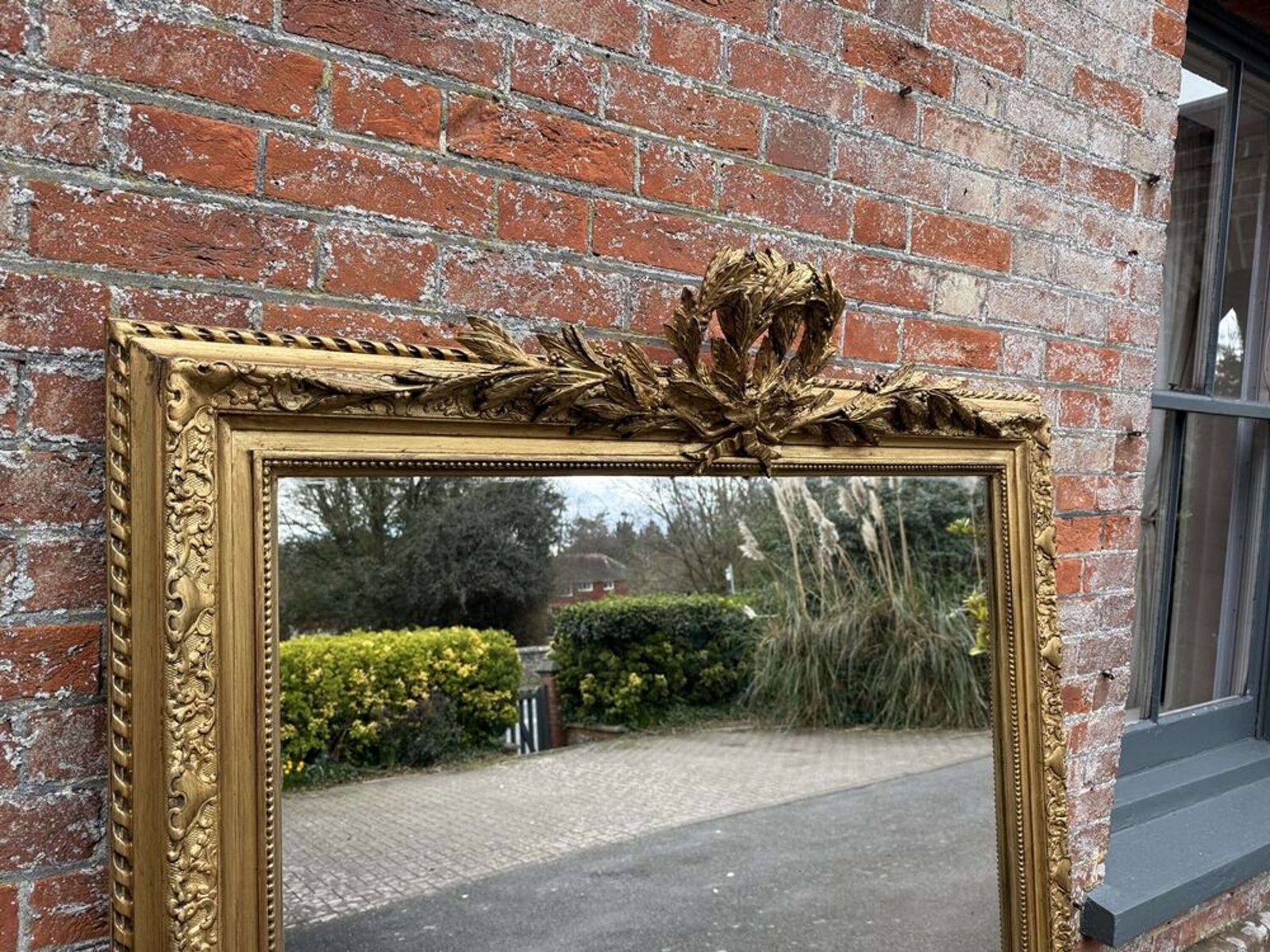 A Fabulous Large Antique 19th C Gilt Mirror. photo Home Decor