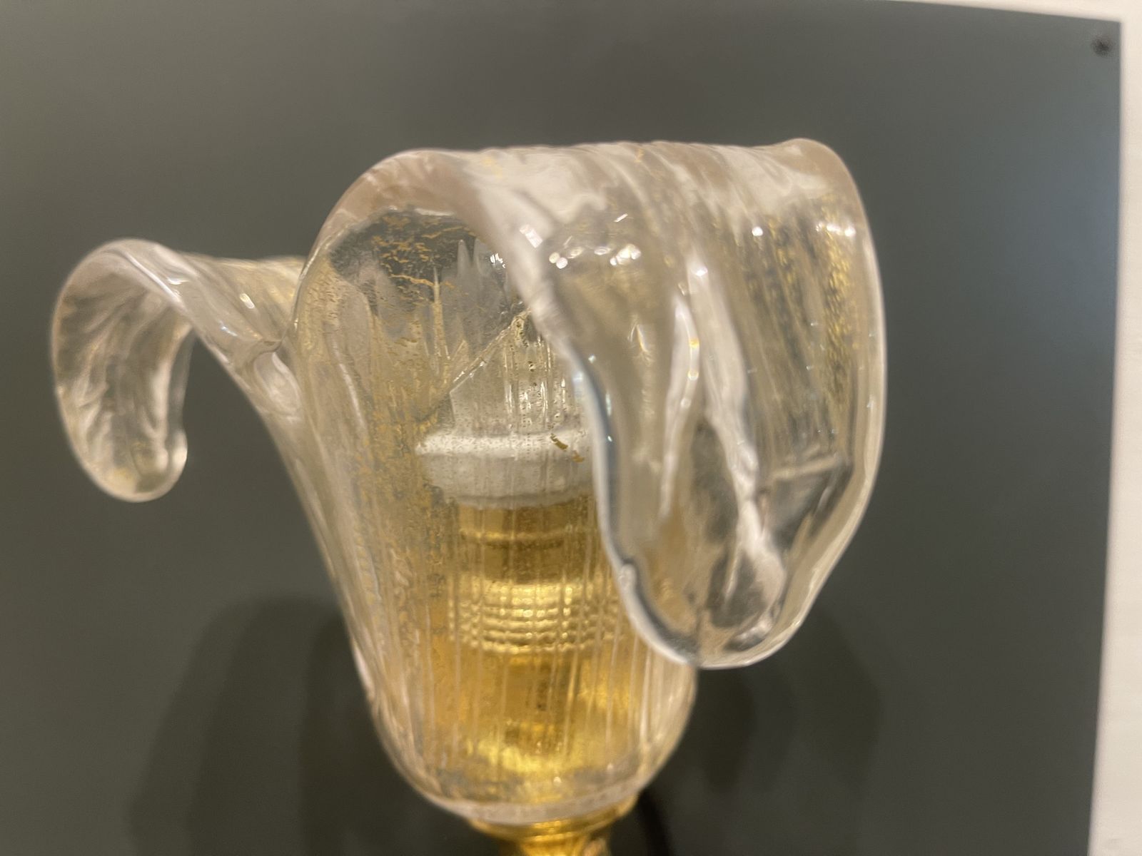 Venetian Murano Glass Brass Sconces Set Of 2 1960’s photo vinterior