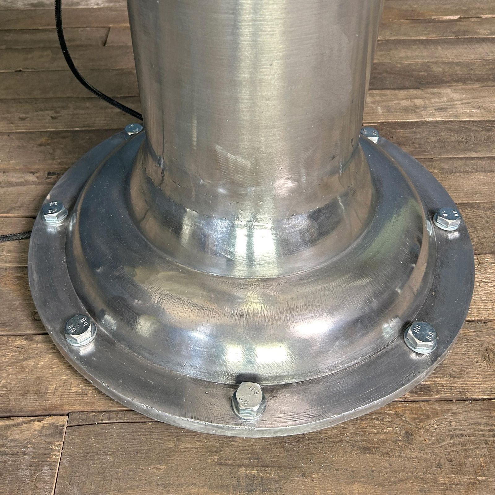 photo buy Late Century Industrial Stainless Steel Marine Floor Standing Searchlight