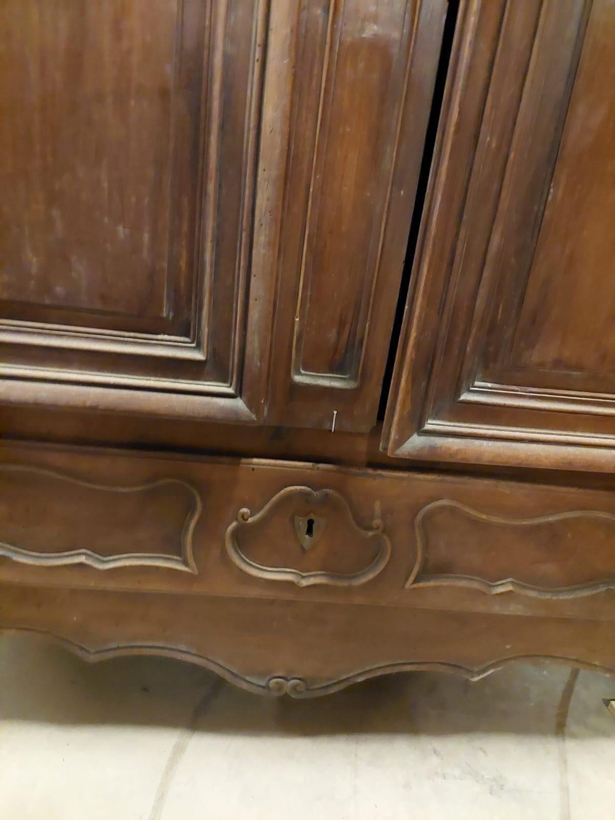 Carved Walnut Wardrobe With Two Doors And A Drawer, France photo 2748.0