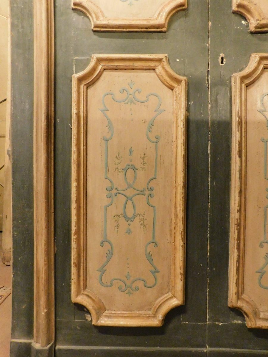 Painted Wooden Double Leaf Door With Frame, Italy photo vinterior