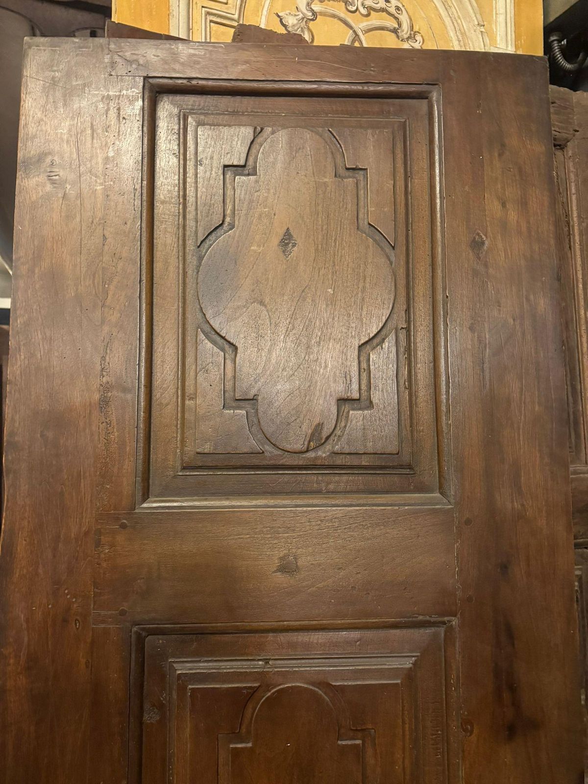 Single Leaf Interior Door, With Carved Walnut Panels, Italy photo vinterior