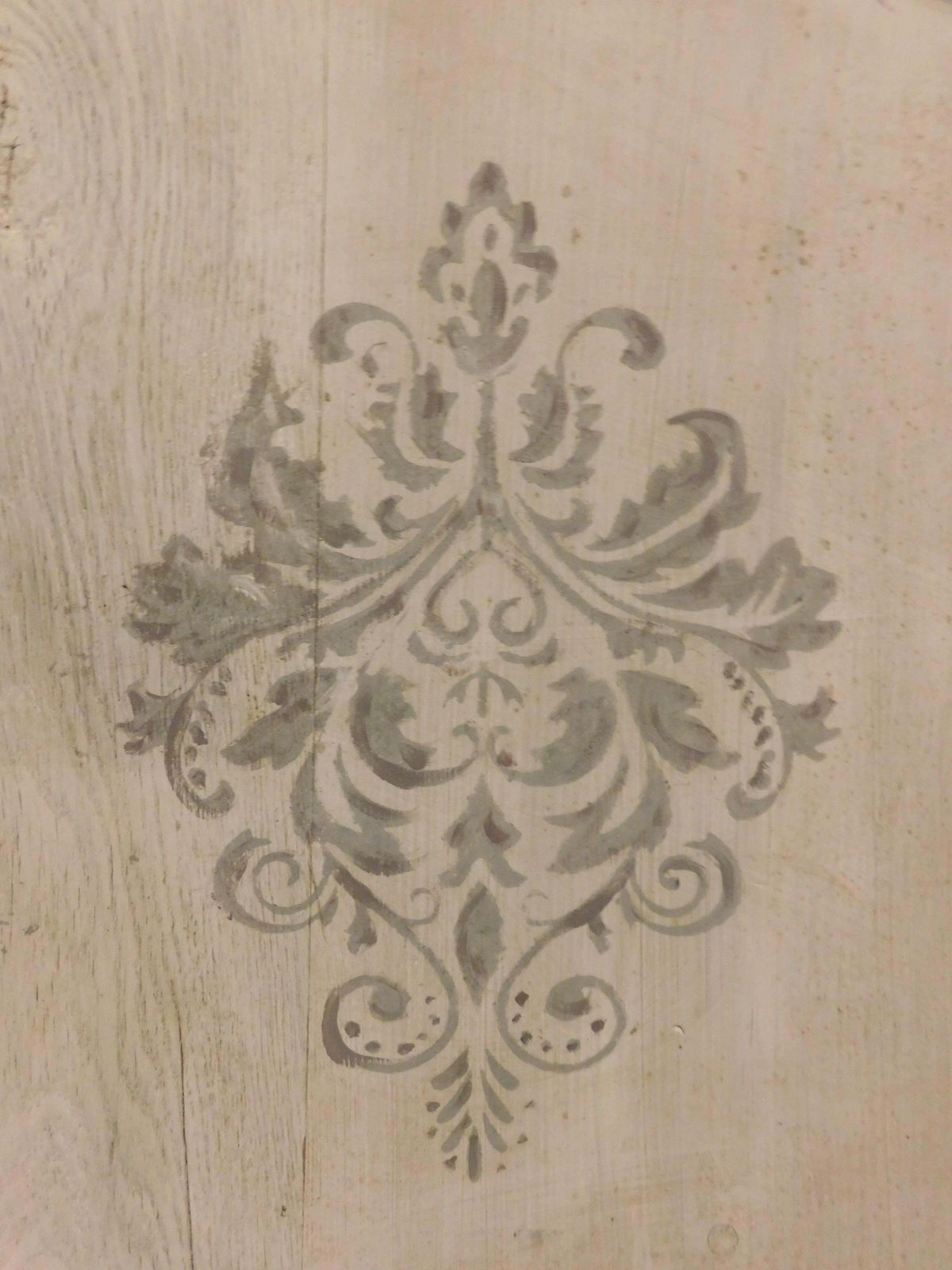 Lacquered And Painted Wooden Door With Baroque Geometric Shapes, Italy photo vinterior