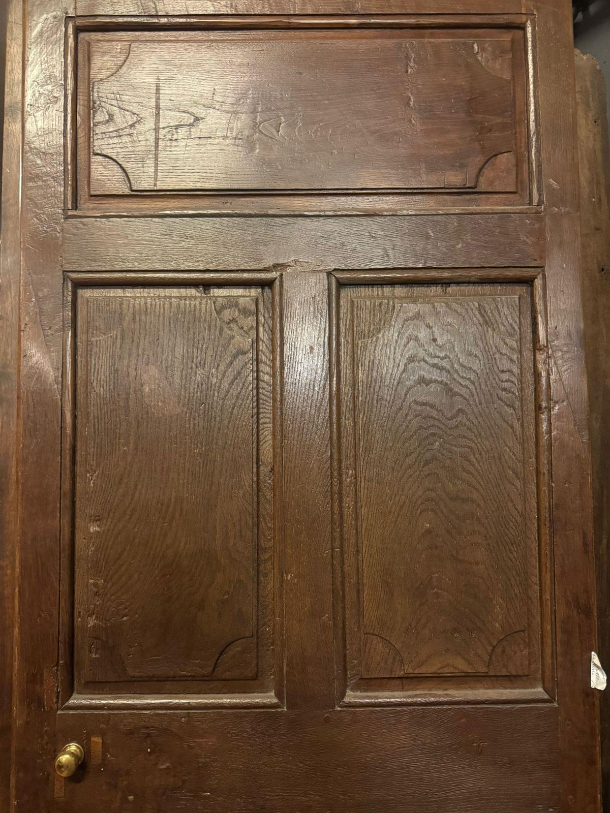 Double Sided Door In Carved Oak Wood, France photo vinterior