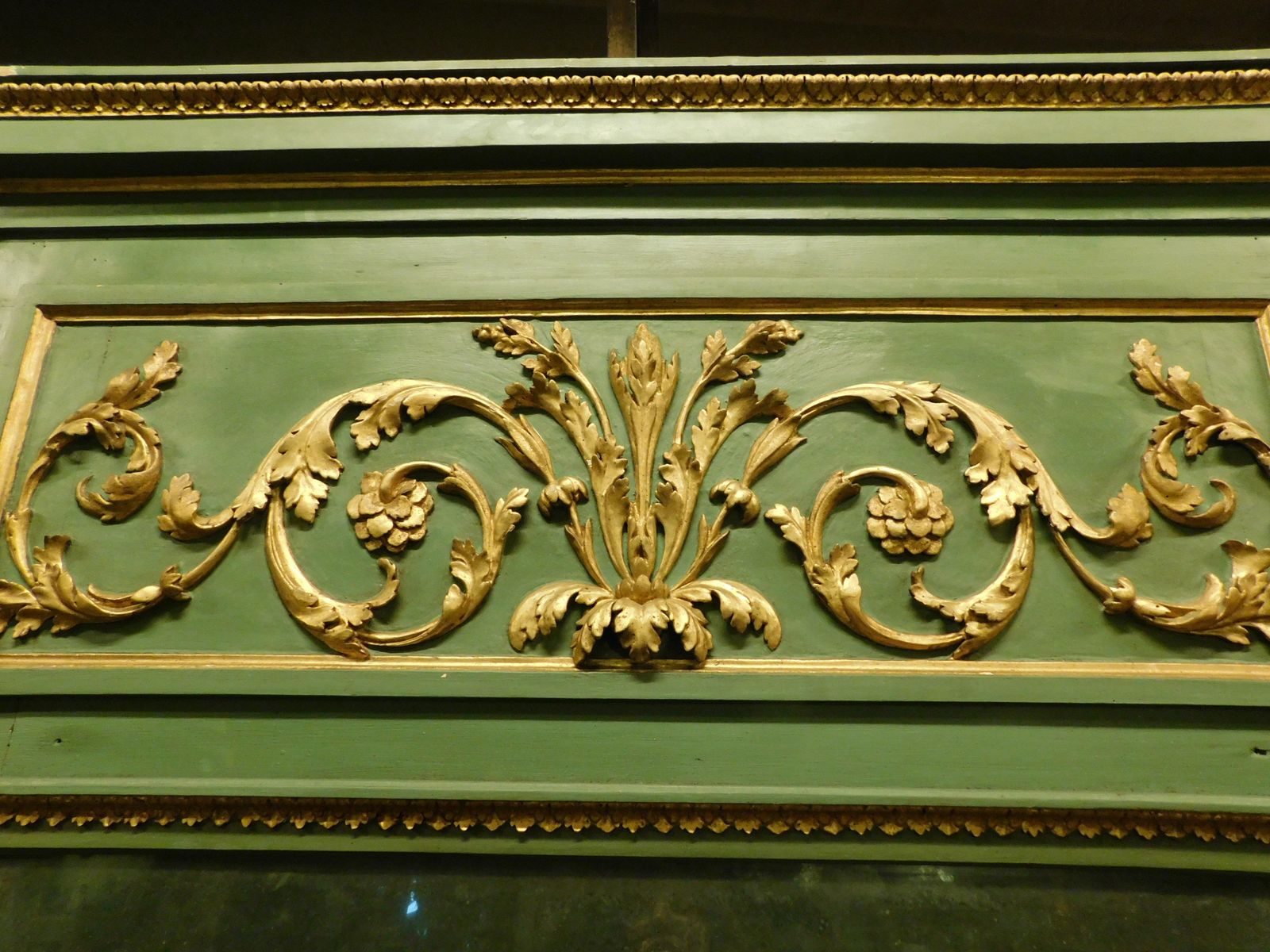 Green And Gold Lacquered Console Complete With Mirror And Table, France photo Furniture