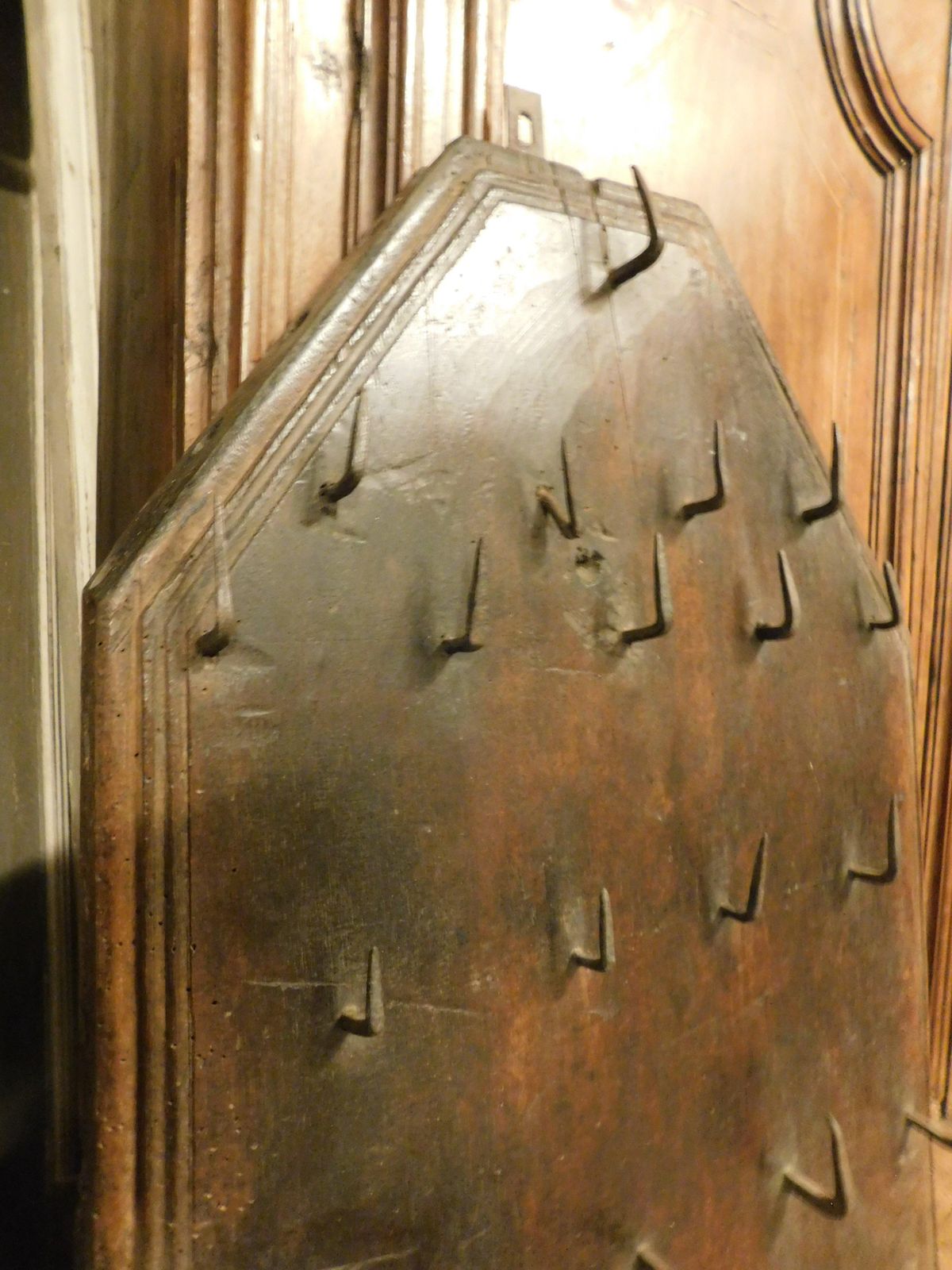 Hotel Key Holder In Walnut Wood With Keys, Italy photo for sale