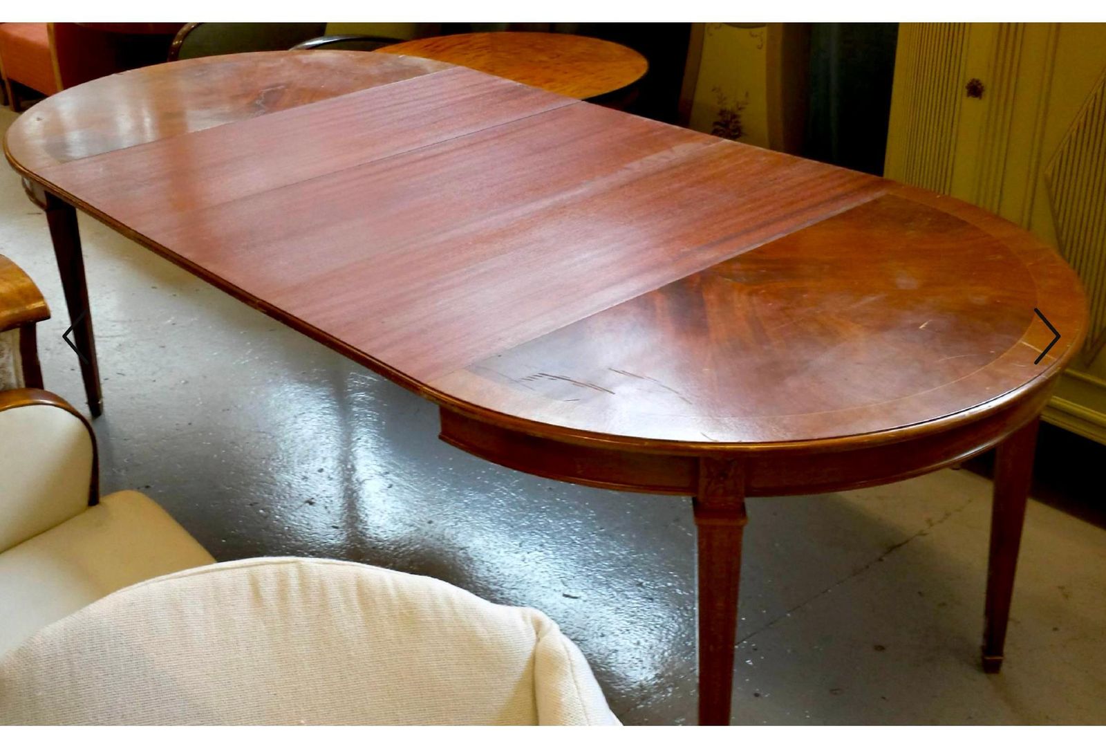 Gustavian Swedish Extendable Dining Table Mahogany, Early 20th Century Seats 8 photo furniture