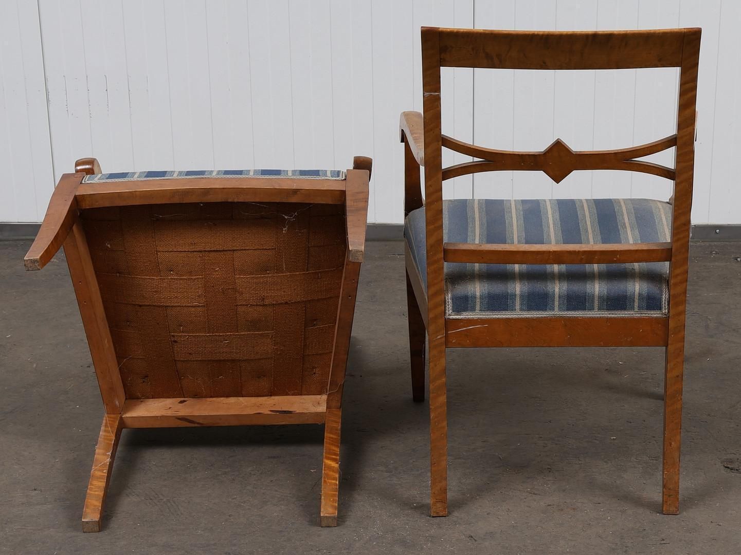 Biedermeier Carver Chairs Swedish Late 1800s Antique Quilted Golden Birch Pair Z photo 2500.0
