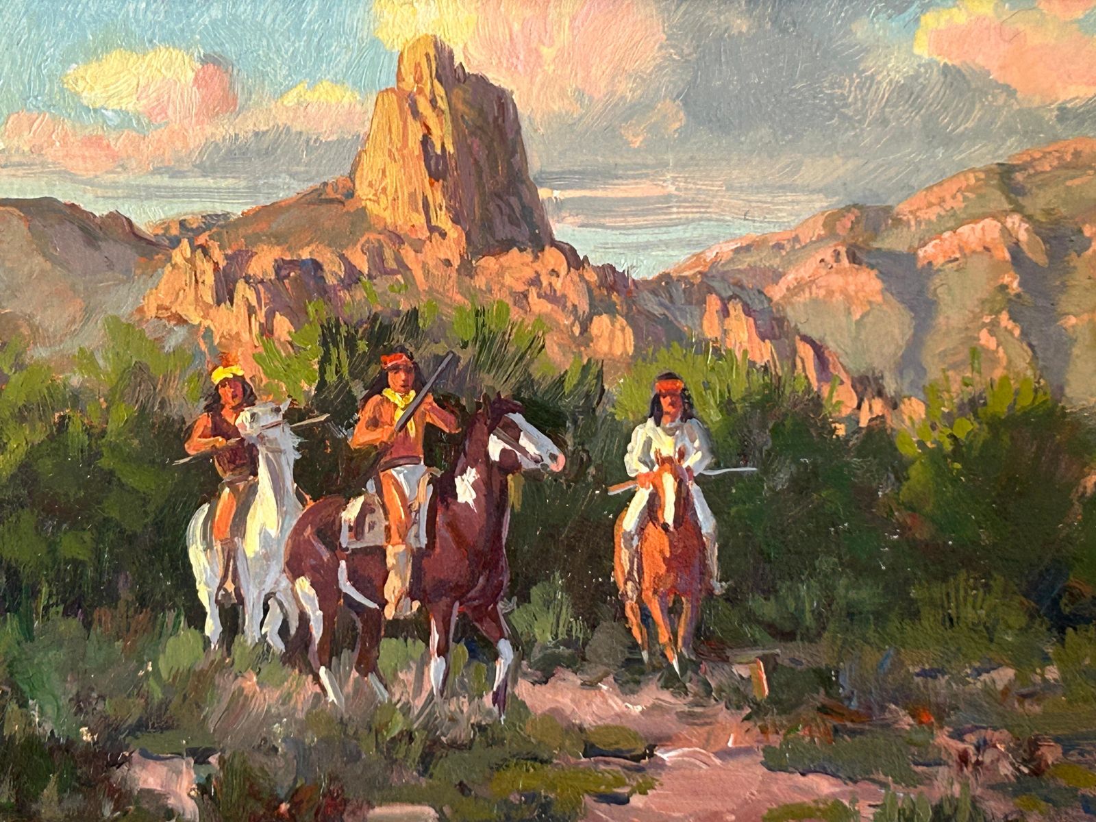 Western Art Original Oil Painting "Below Miner's Needle" By Ron Stewart USA photo vinterior