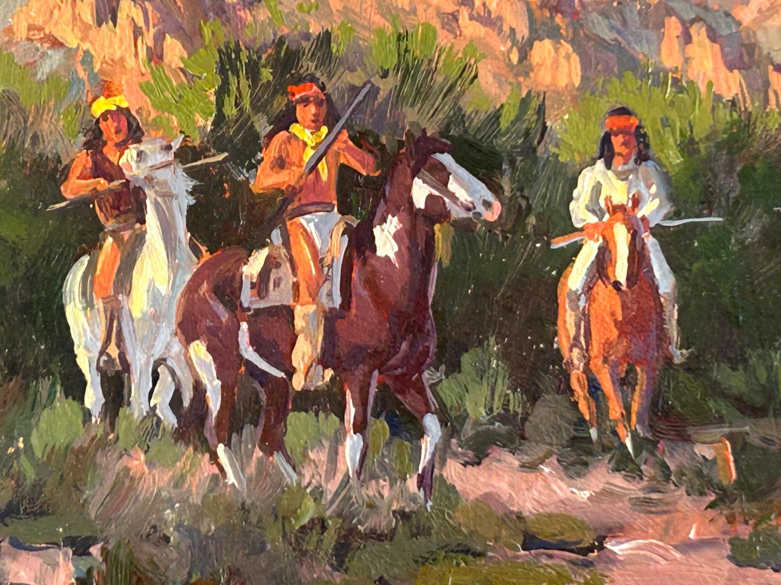 Western Art Original Oil Painting "Below Miner's Needle" By Ron Stewart USA photo vintage
