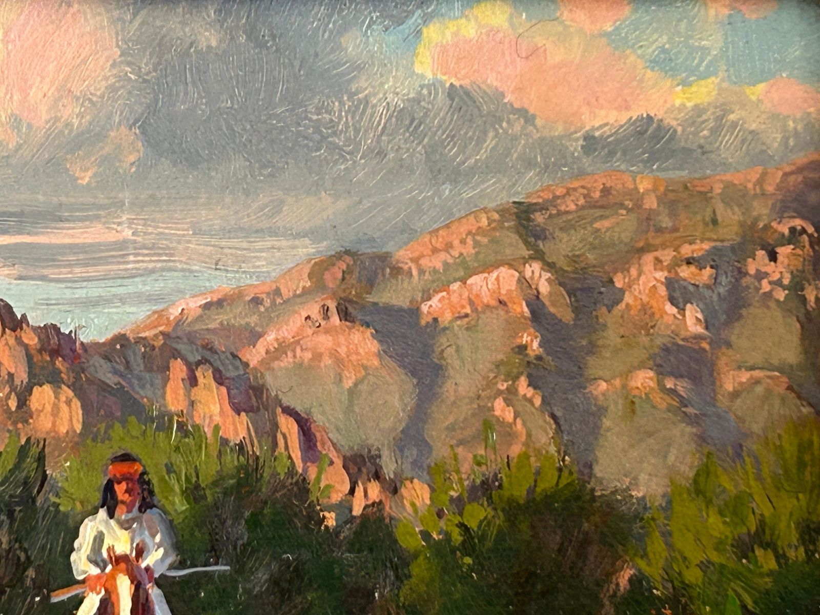 photo vinterior Western Art Original Oil Painting "Below Miner's Needle" By Ron Stewart USA