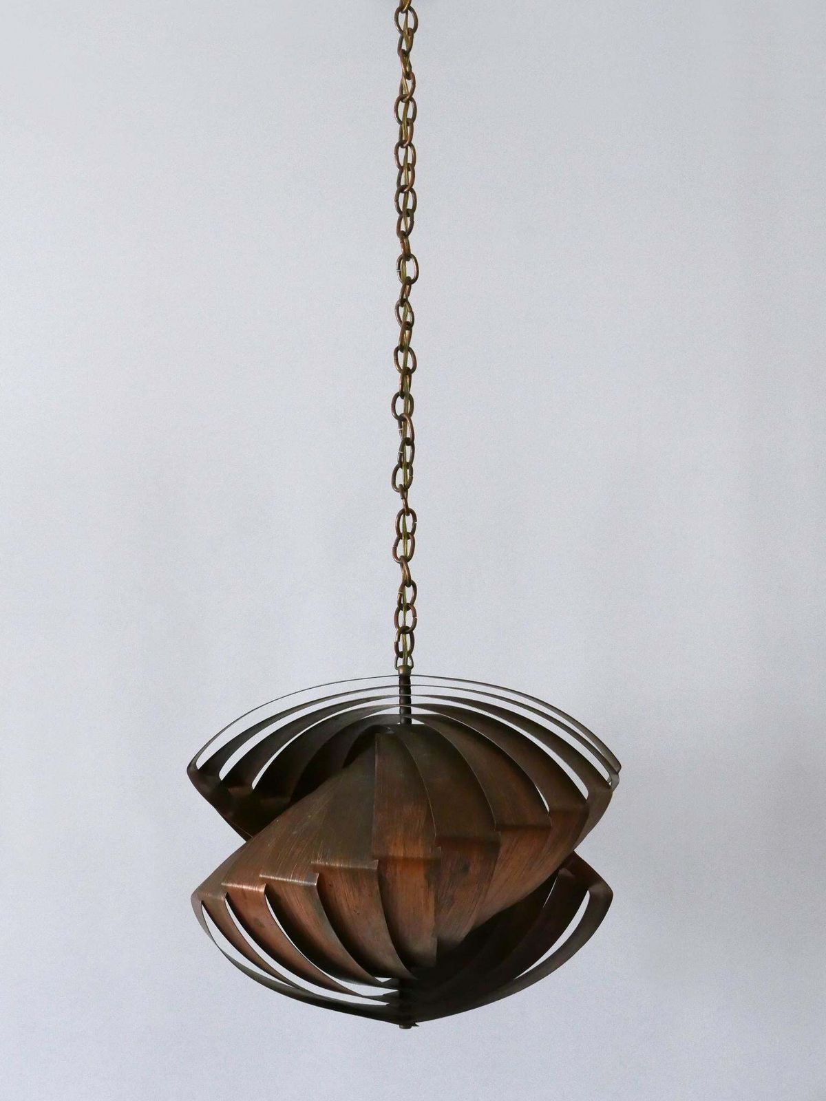 Unique Copper Pendant Lamp 'Konkylie' By Louis Weisdorf For Lyfa Denmark 1960s photo buy