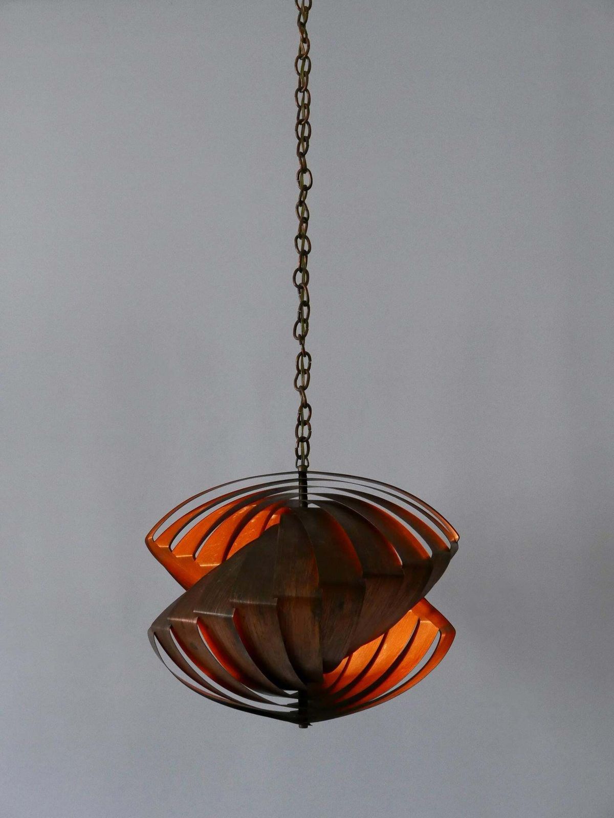 photo furniture Unique Copper Pendant Lamp 'Konkylie' By Louis Weisdorf For Lyfa Denmark 1960s