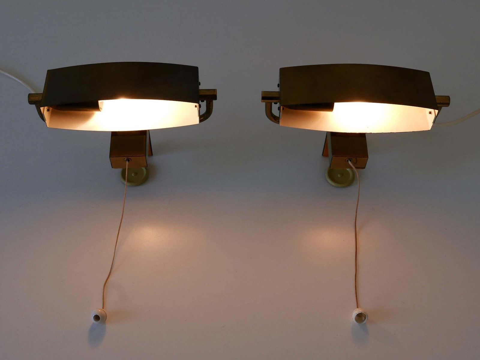 photo furniture Set Of Two Elegant Mid Century Bed Clamp Sconces By Paul Neuhaus Germany 1950s