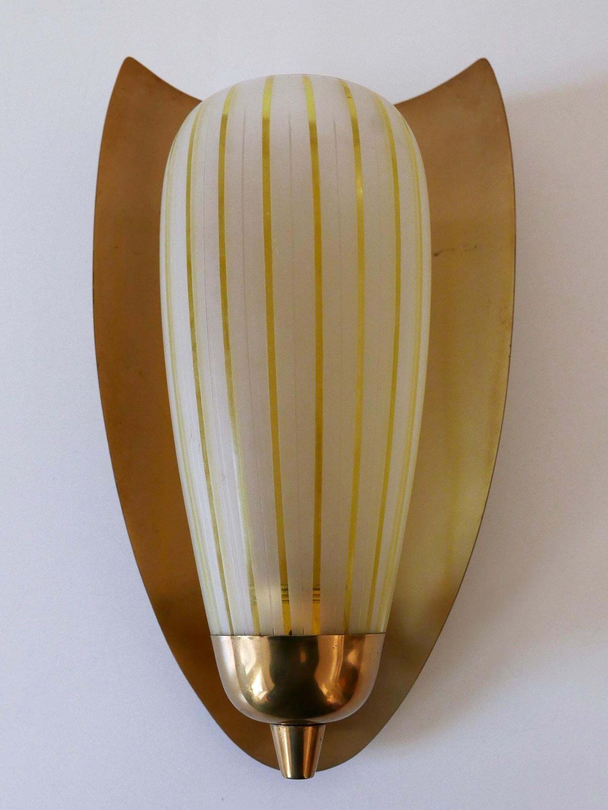 Set Of Two Large Sconces By Wilhelm Wagenfeld For Peill & Putzler Germany 1950s photo vinterior