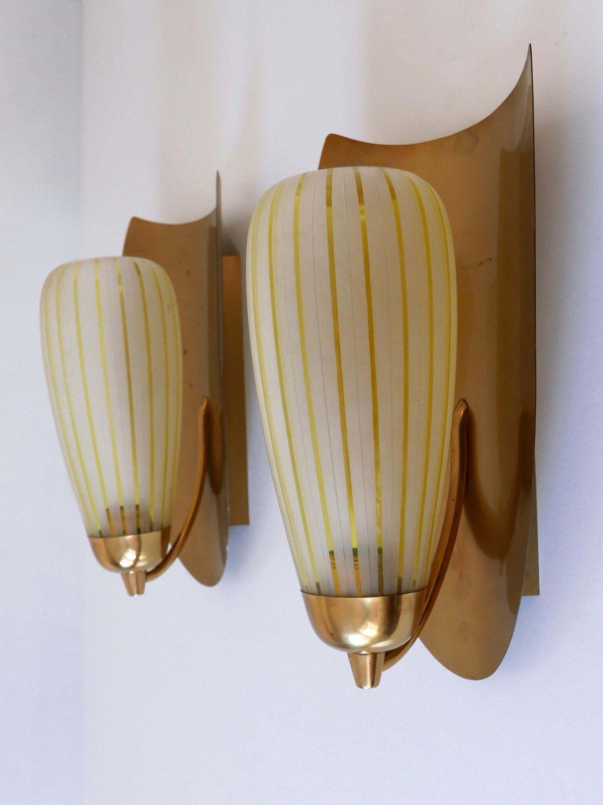 3264.0 Set Of Two Large Sconces By Wilhelm Wagenfeld For Peill & Putzler Germany 1950s photo