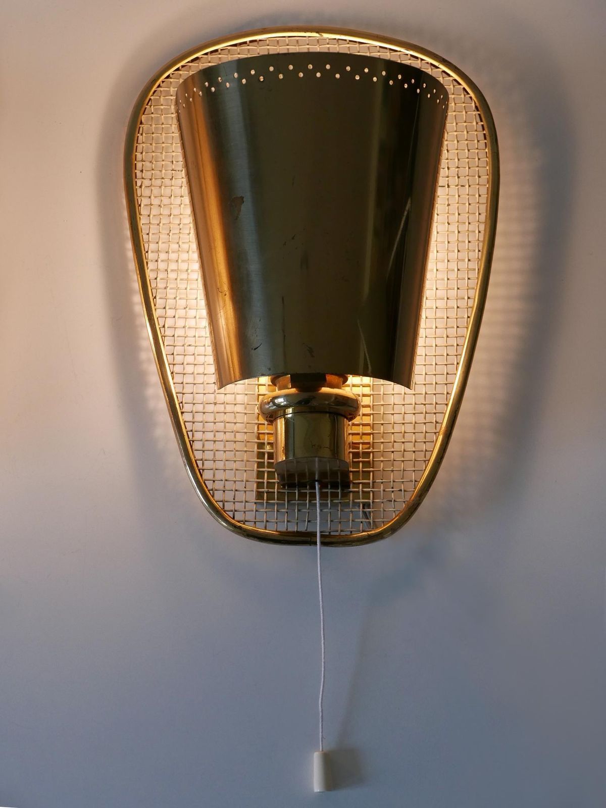 Set Of Two Rare & Highly Decorative Mid Century Modern Sconces Germany 1950s photo vintage