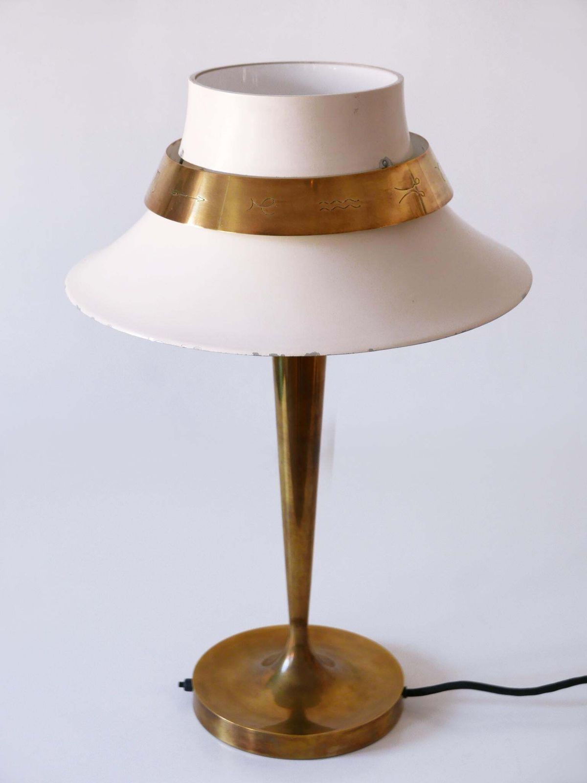 Exceptional Art Deco Zodiac Desk Light Or Table Lamp By Jean Perzel France 1940s photo Lighting