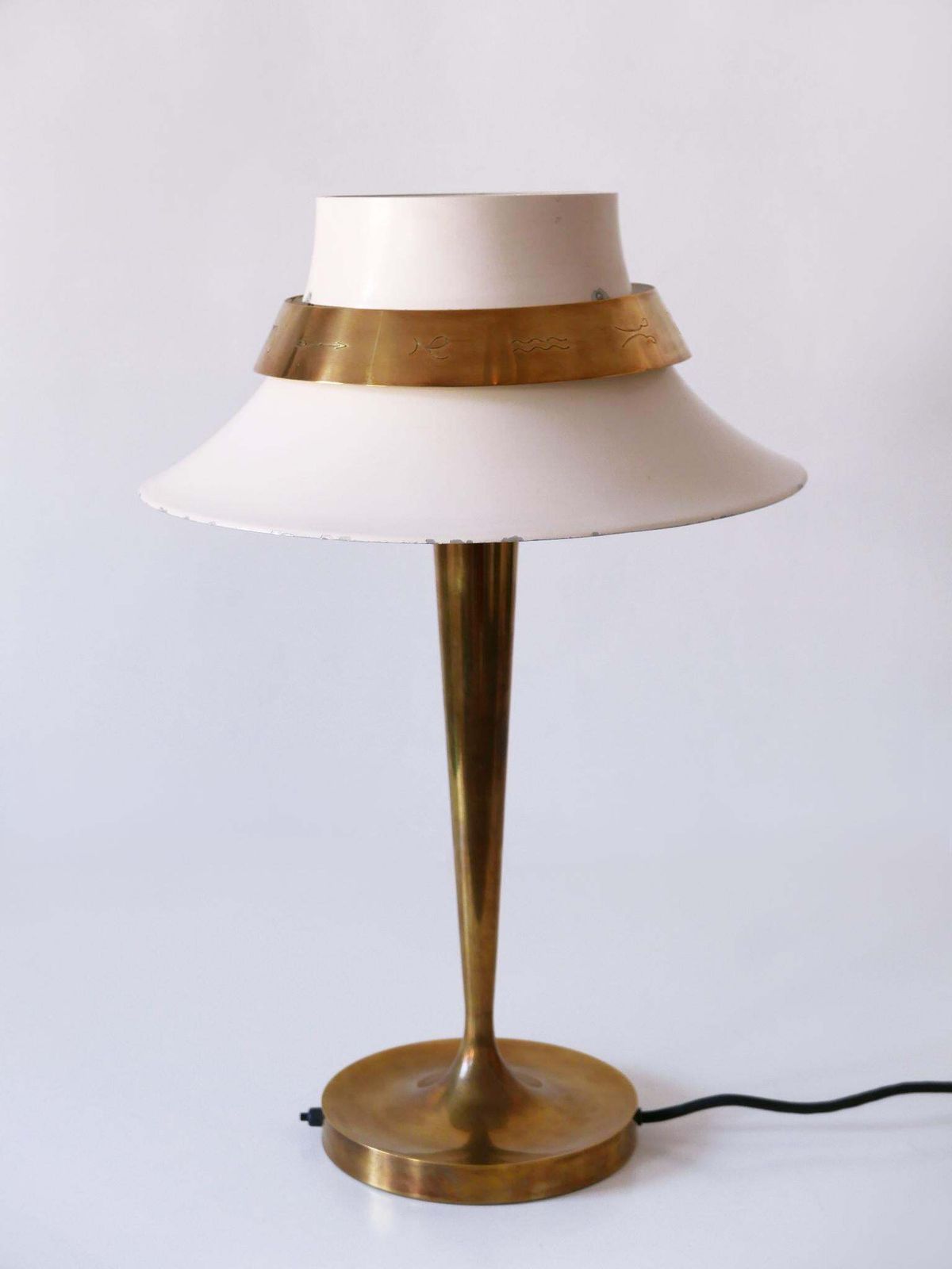 Exceptional Art Deco Zodiac Desk Light Or Table Lamp By Jean Perzel France 1940s photo vinterior