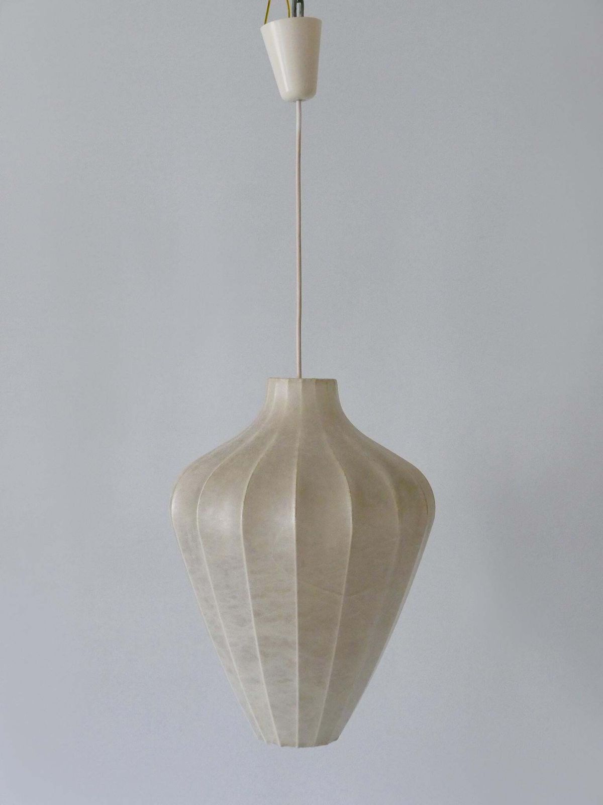 Rare Mid Century Modern Cocoon Pendant Lamp Or Hanging Light By Goldkant 1960s photo for sale