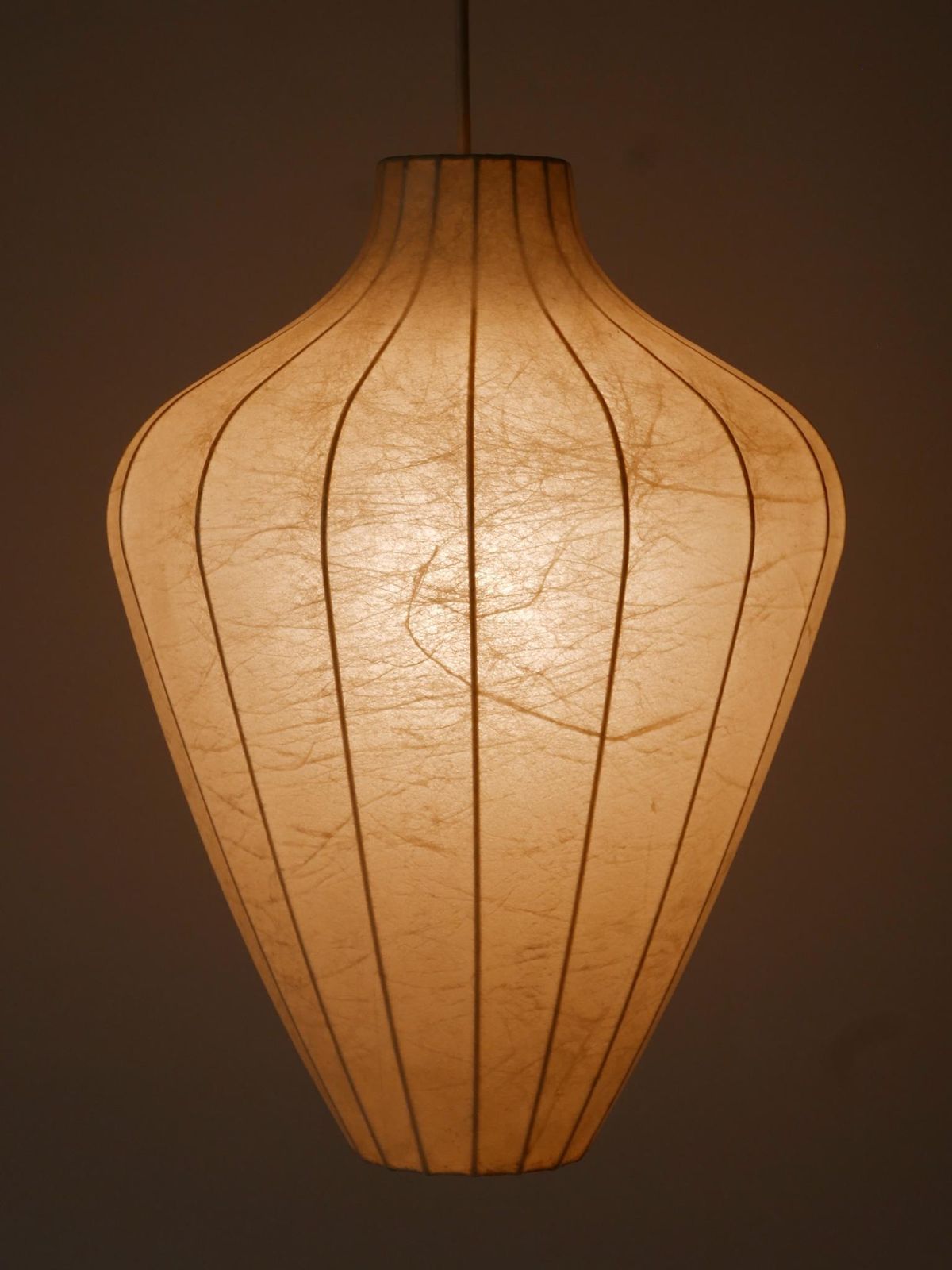 2147.0 Rare Mid Century Modern Cocoon Pendant Lamp Or Hanging Light By Goldkant 1960s photo