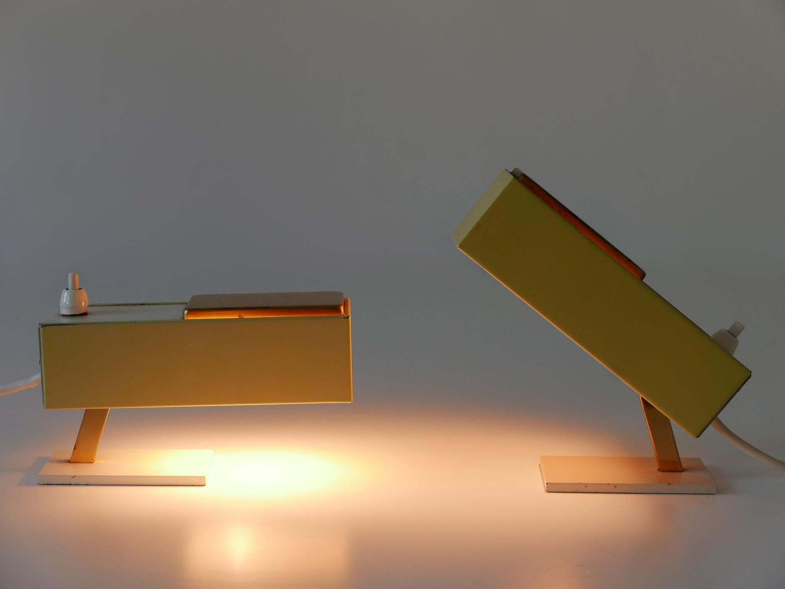 Set Of Two Rare & Lovely Mid Century Modern Bedside Table Lamps Germany 1950s photo 1546.0