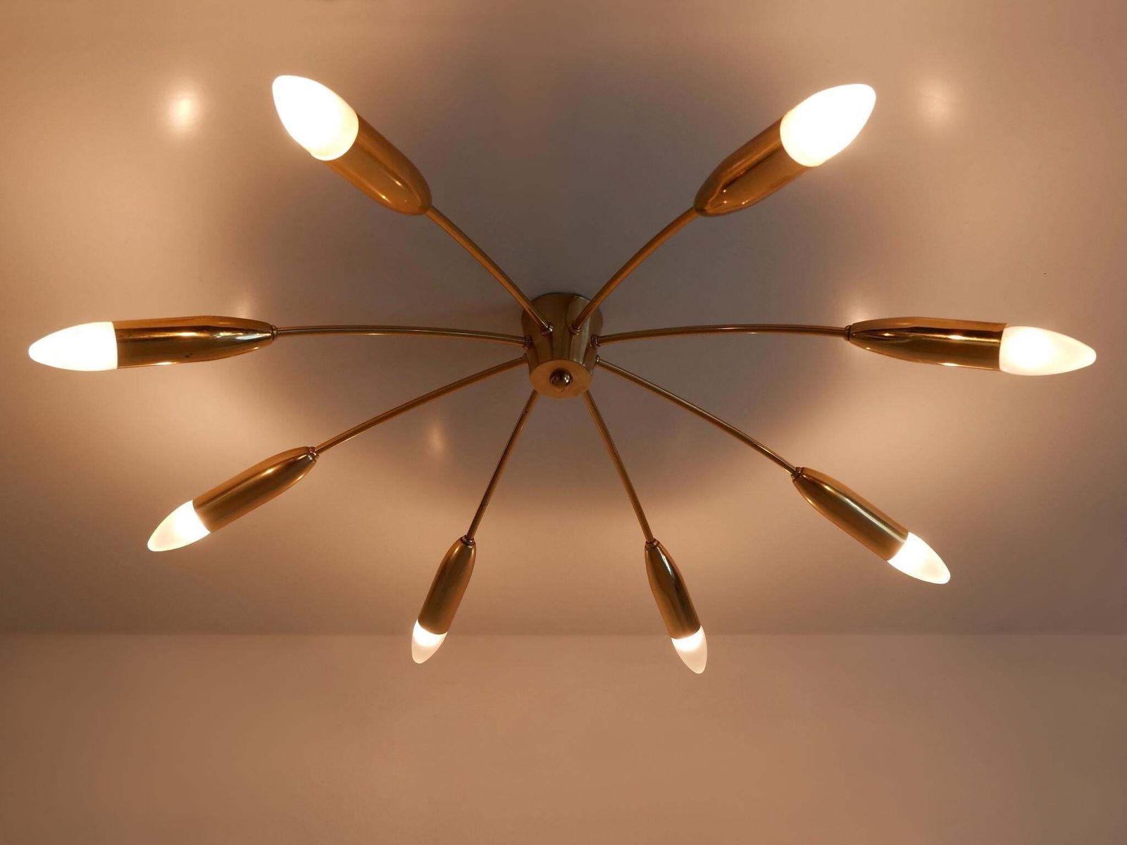 Large Eight Armed Mid Century Sputnik Chandelier Or Ceiling Light Germany 1970s photo vintage