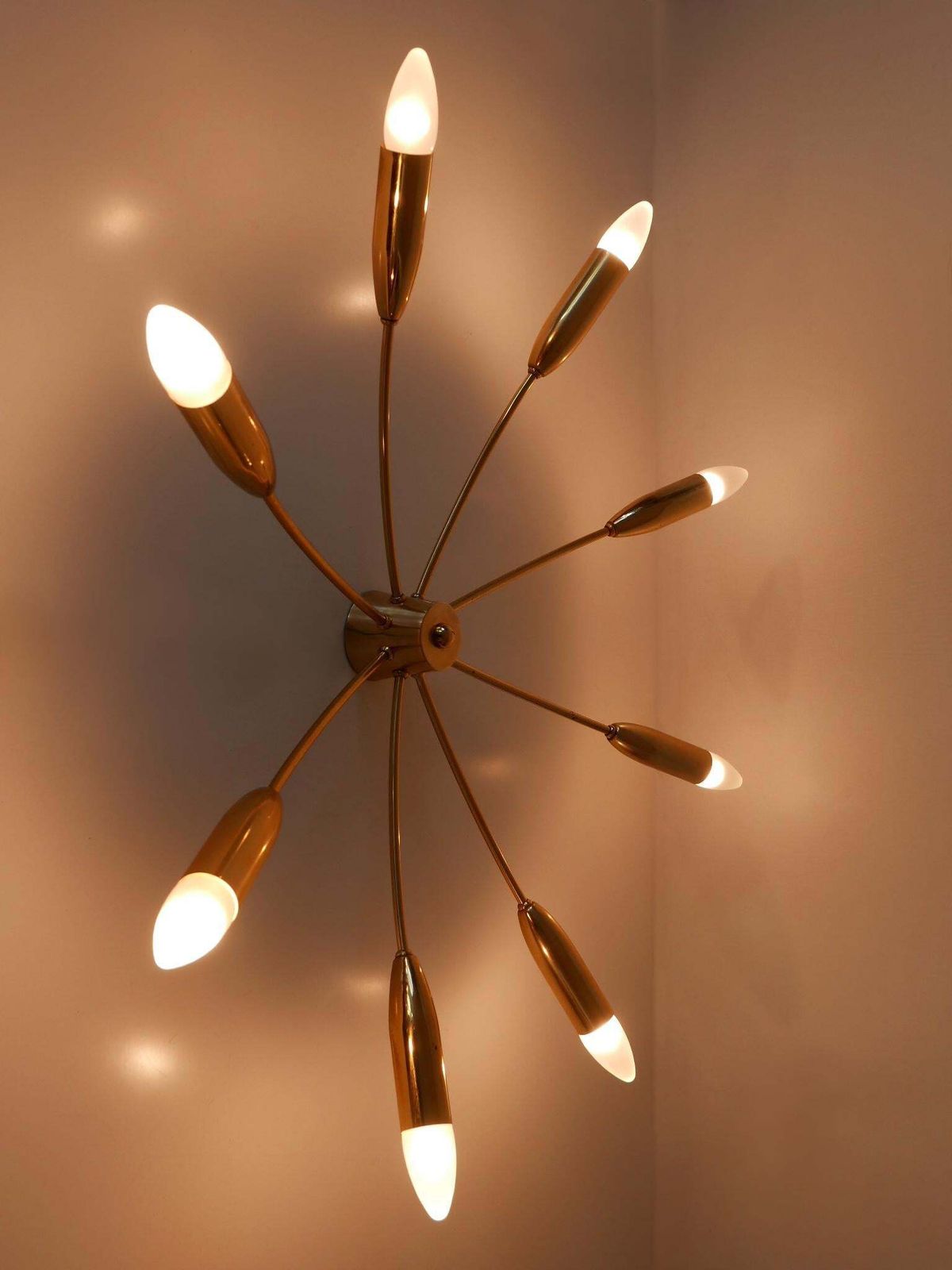 1546.0 Large Eight Armed Mid Century Sputnik Chandelier Or Ceiling Light Germany 1970s photo