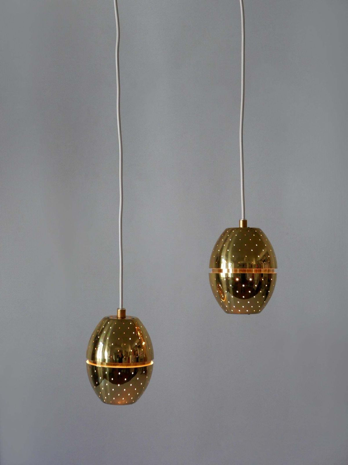 Set Of Two 'Egg' Pendant Lamps By Hans Agne Jakobsson For Ab Markaryd, Sweden photo Lighting