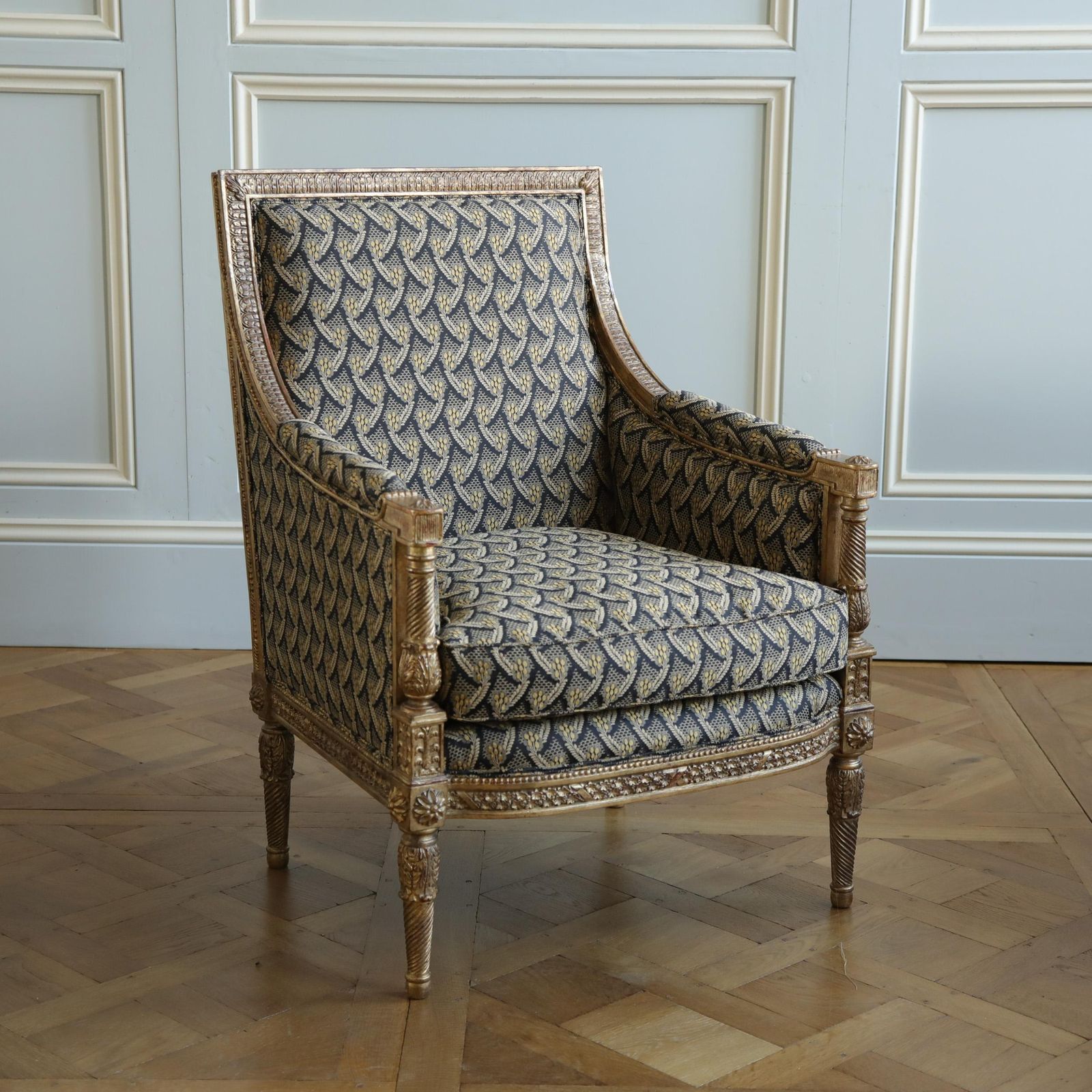 Louis XVI Jacob Style Giltwood Bergere Made By La Maison London photo furniture
