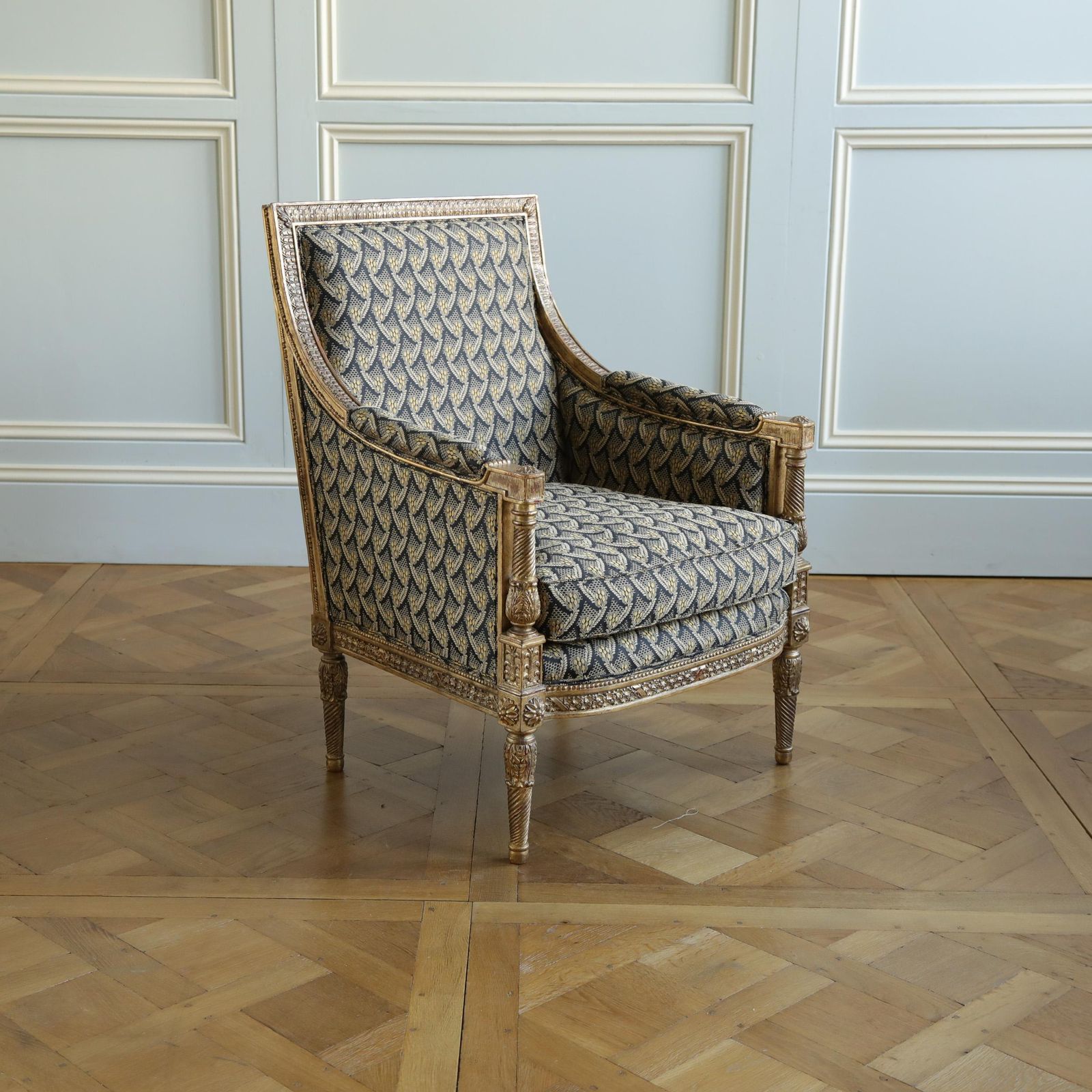 Louis XVI Jacob Style Giltwood Bergere Made By La Maison London photo Furniture