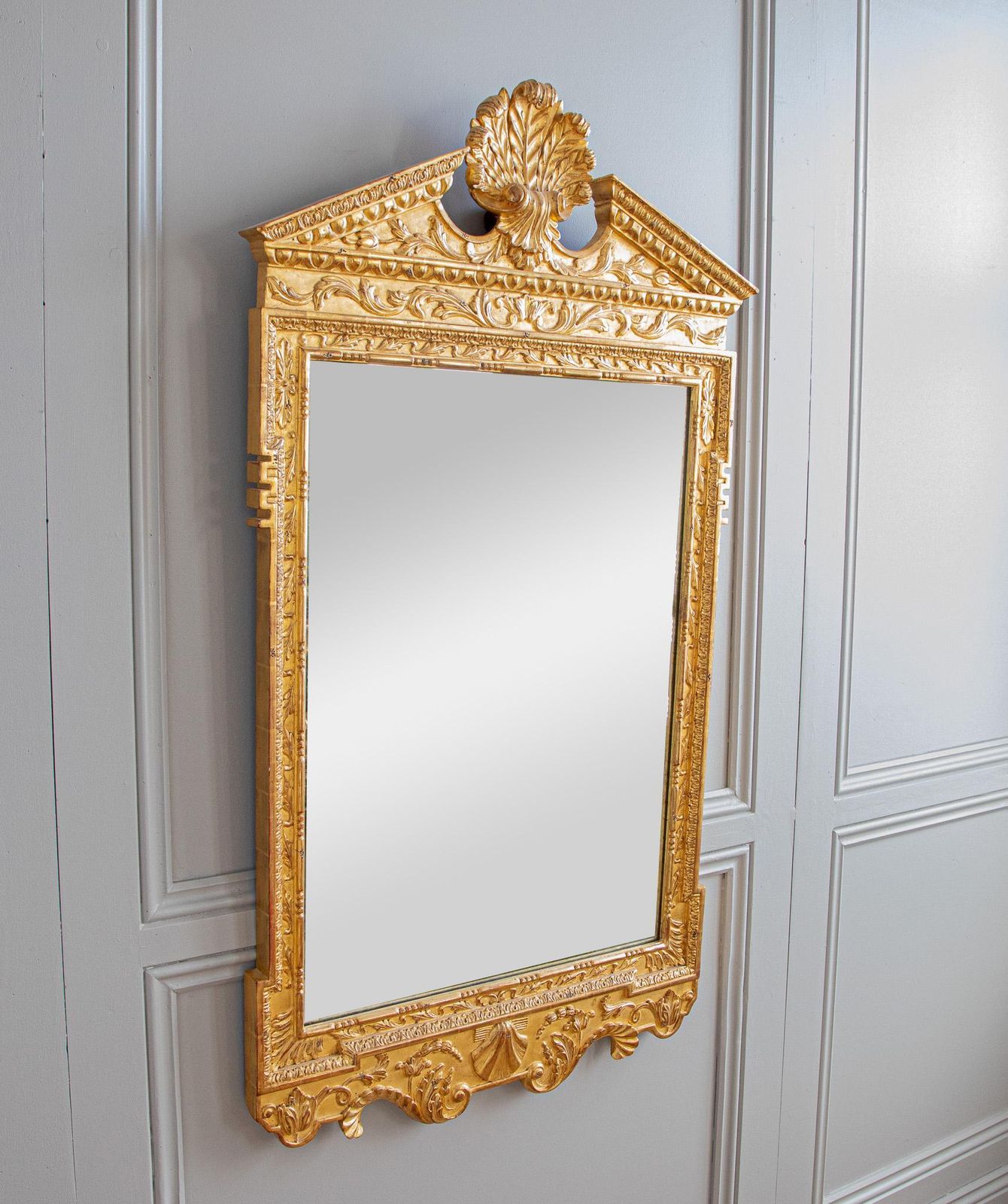 Georgian Style Giltwood Mirror Hand Carved In Solid Wood photo for sale