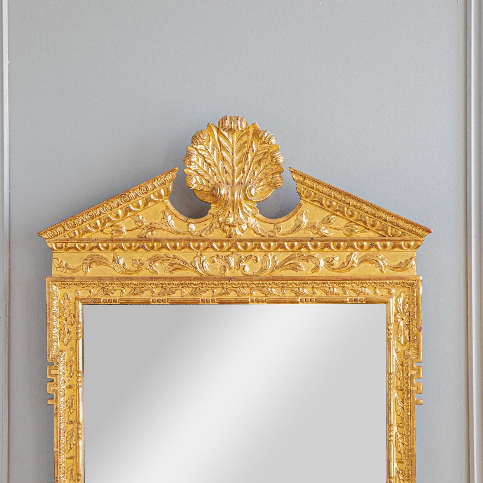 Georgian Style Giltwood Mirror Hand Carved In Solid Wood photo vintage